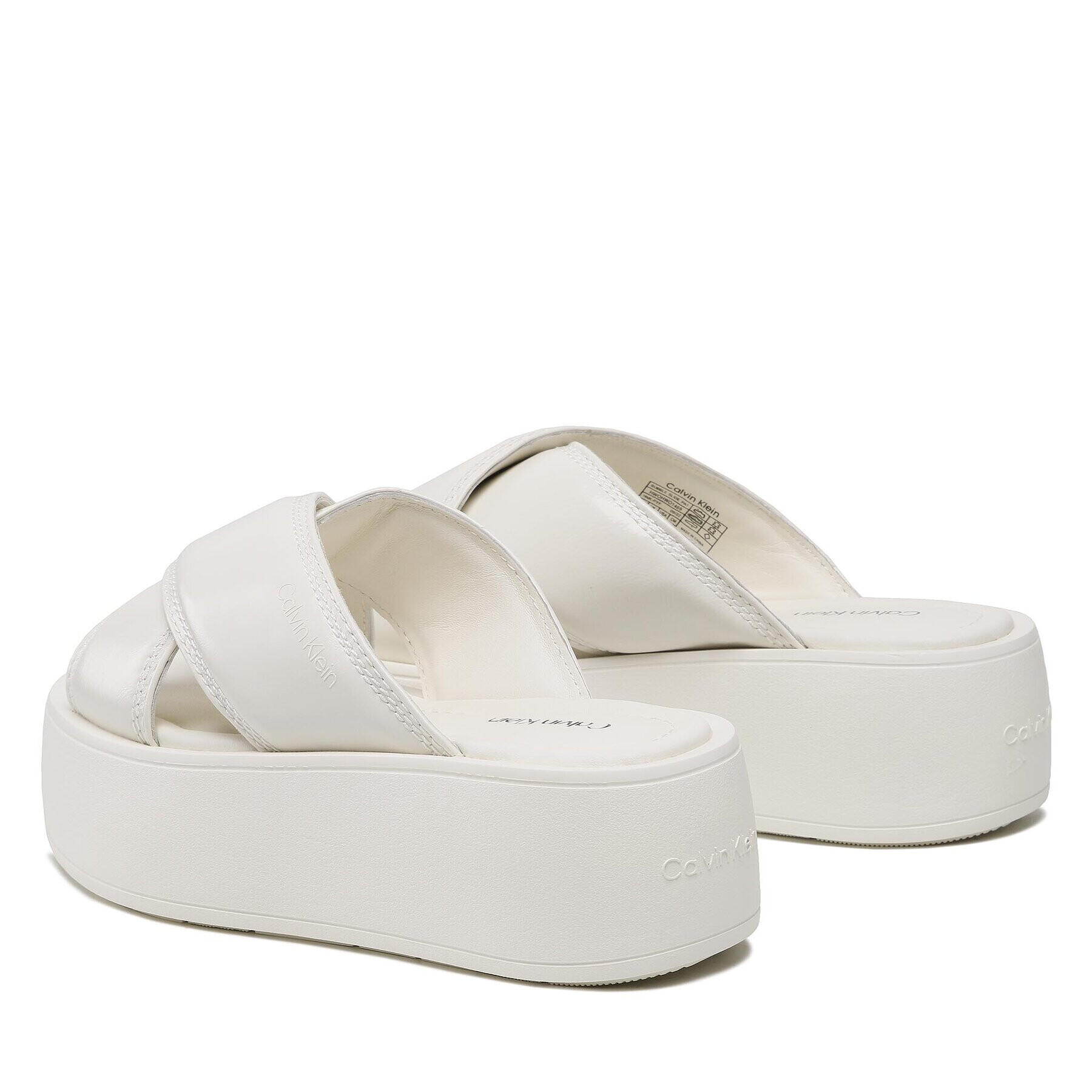 Calvin Klein Чехли Bubble Slide HW0HW01469 Бял - Pepit.bg