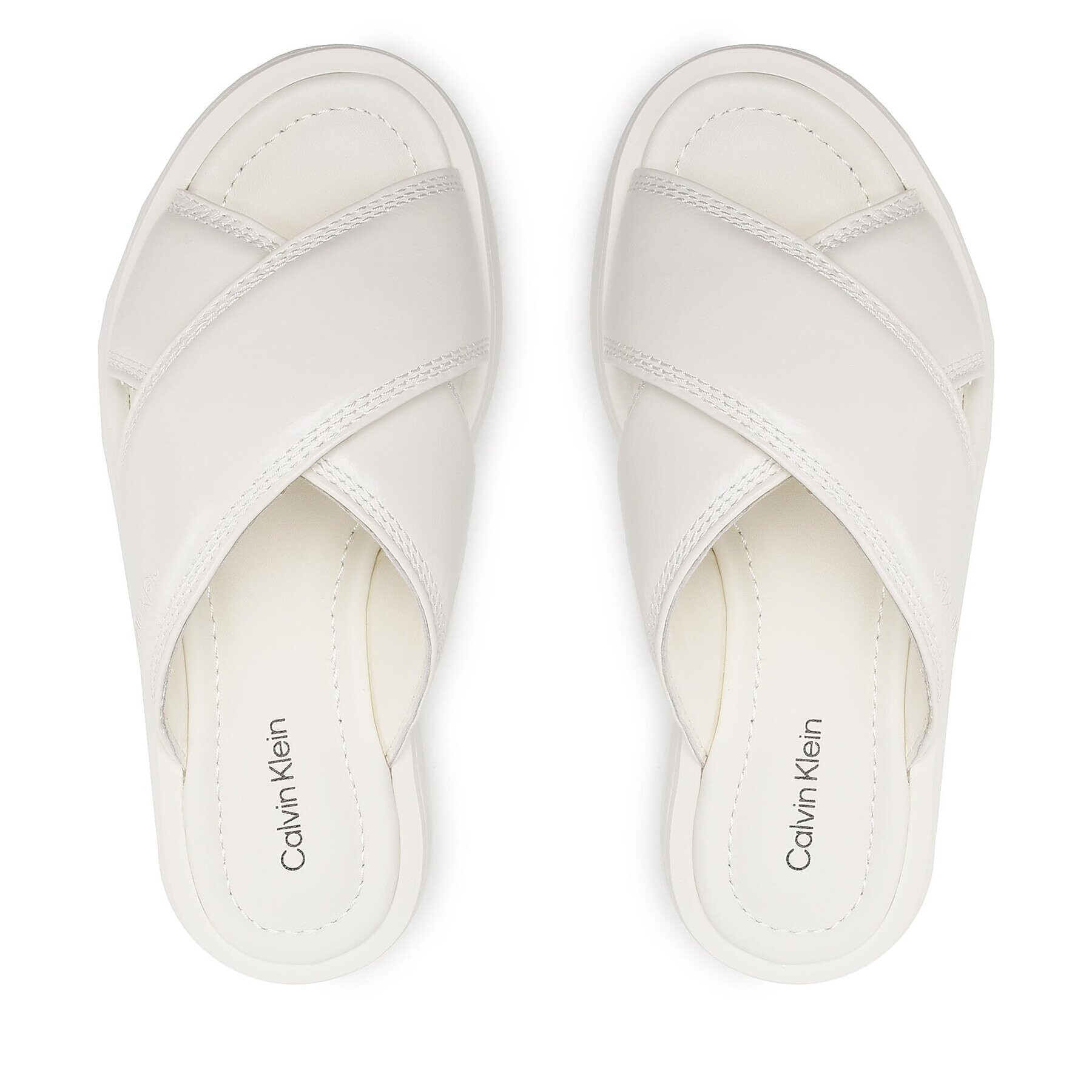 Calvin Klein Чехли Bubble Slide HW0HW01469 Бял - Pepit.bg