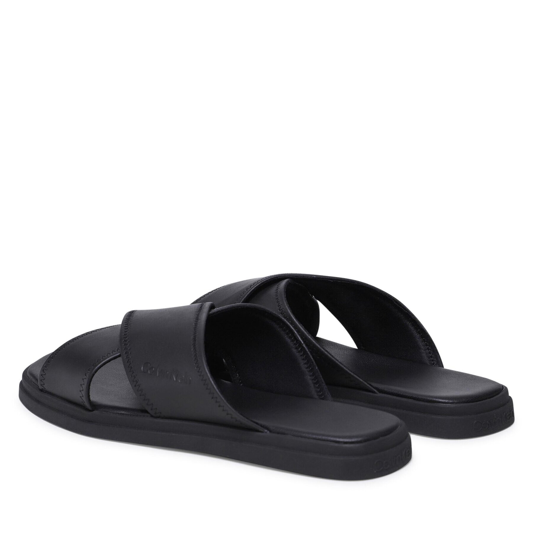 Calvin Klein Чехли Criss Cross Sandal Lth HM0HM00950 Черен - Pepit.bg