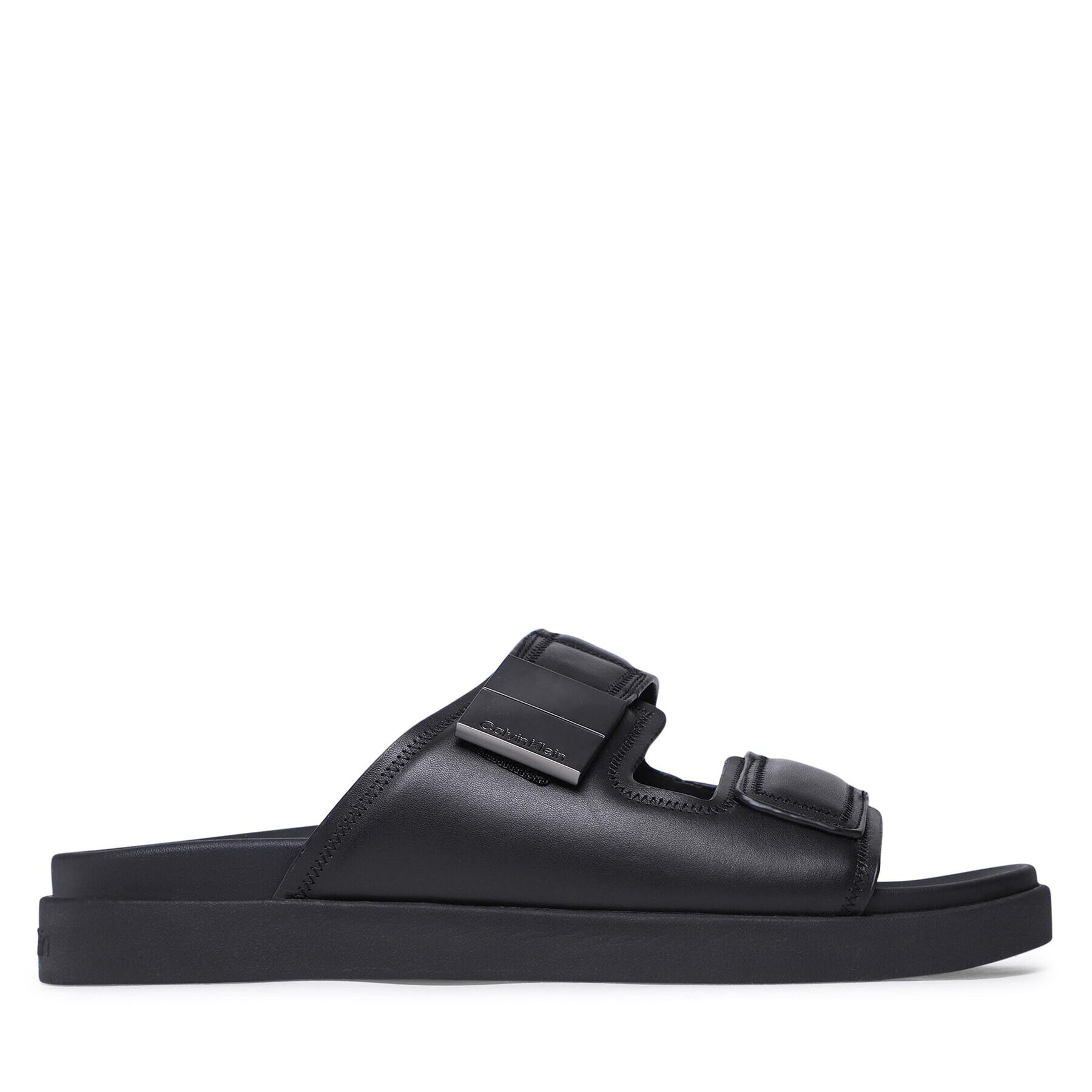 Calvin Klein Чехли Double Strap Sandal HM0HM00945 Черен - Pepit.bg