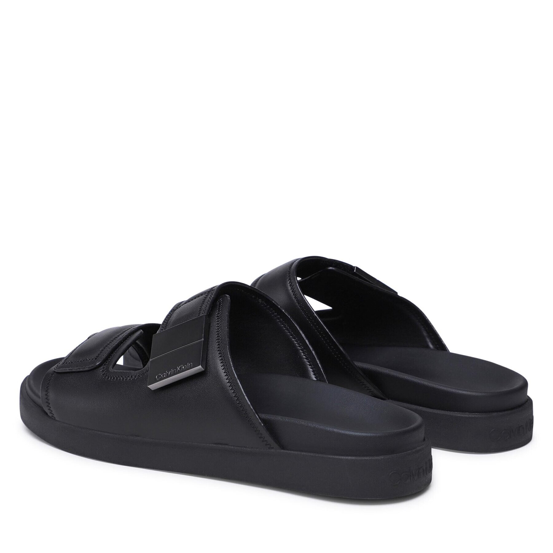 Calvin Klein Чехли Double Strap Sandal HM0HM00945 Черен - Pepit.bg