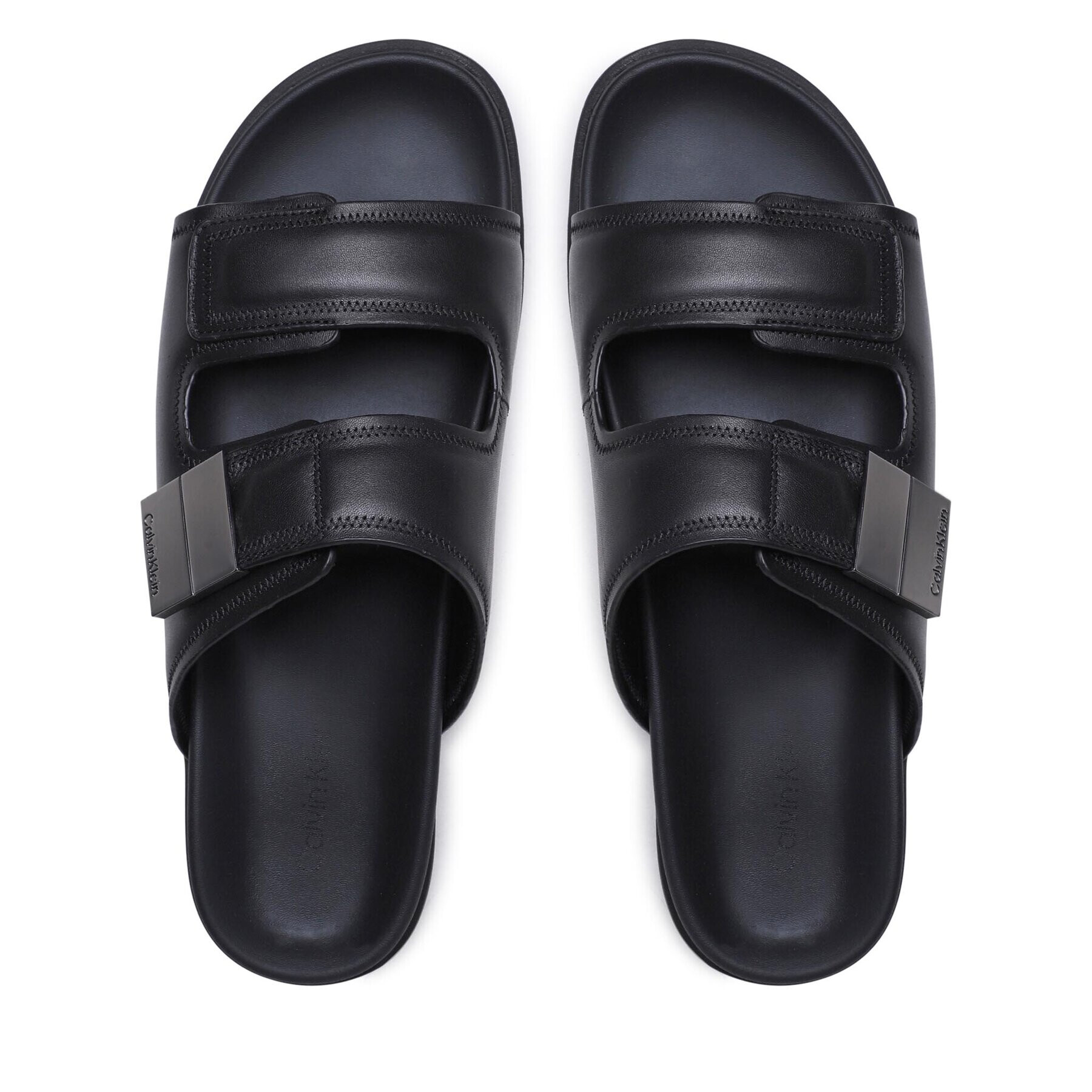 Calvin Klein Чехли Double Strap Sandal HM0HM00945 Черен - Pepit.bg