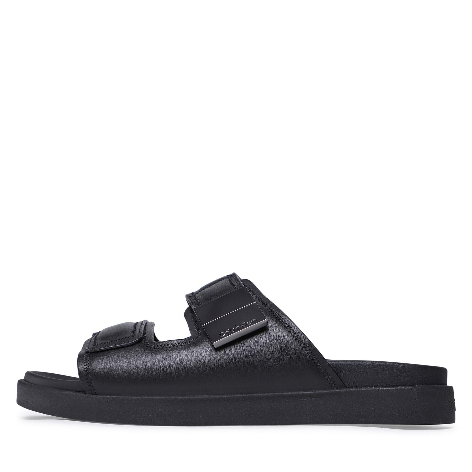 Calvin Klein Чехли Double Strap Sandal HM0HM00945 Черен - Pepit.bg