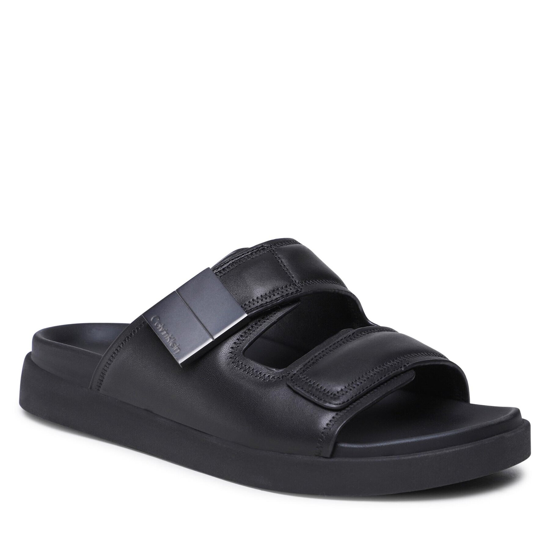 Calvin Klein Чехли Double Strap Sandal HM0HM00945 Черен - Pepit.bg