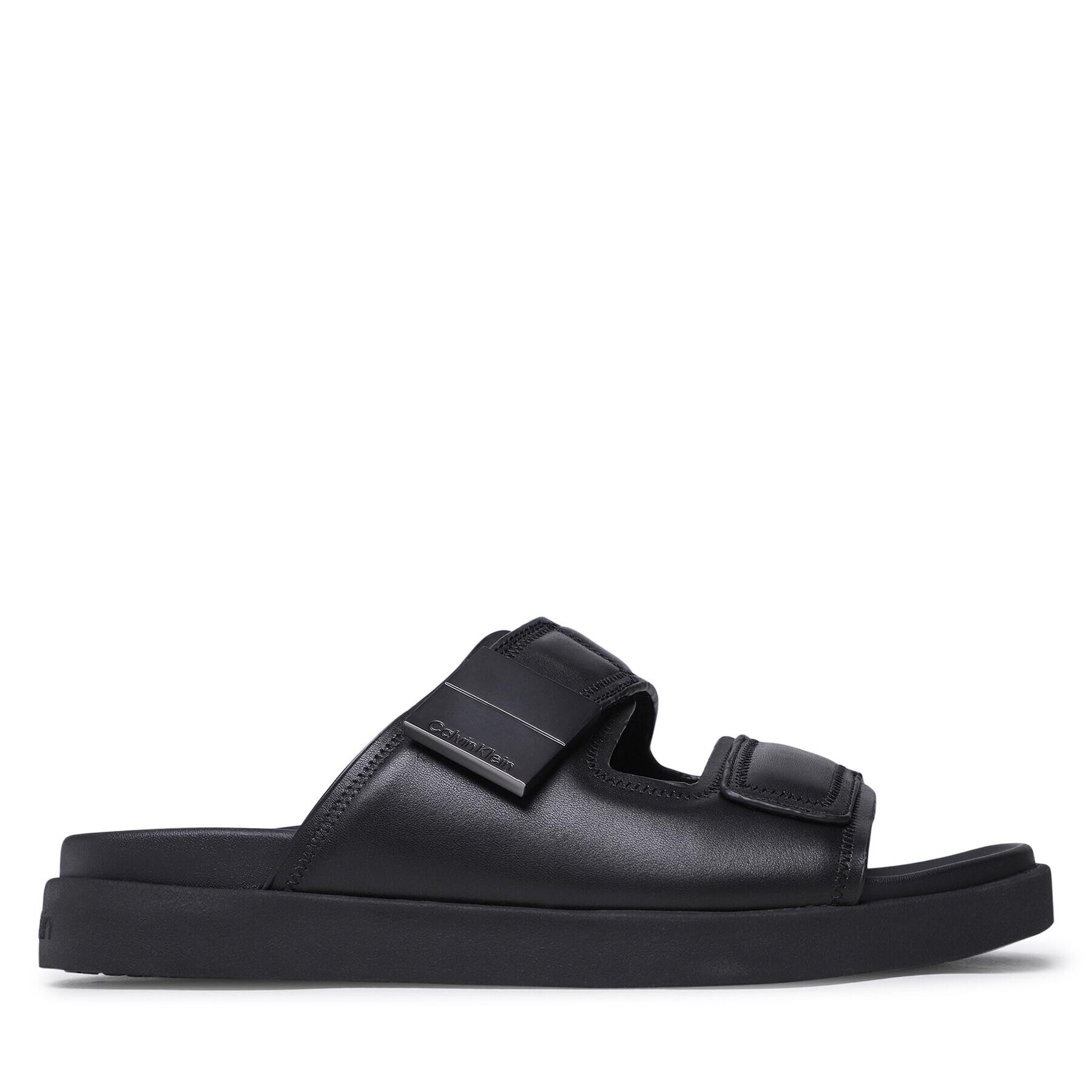 Calvin Klein Чехли Double Strap Sandal HM0HM00945 Черен - Pepit.bg