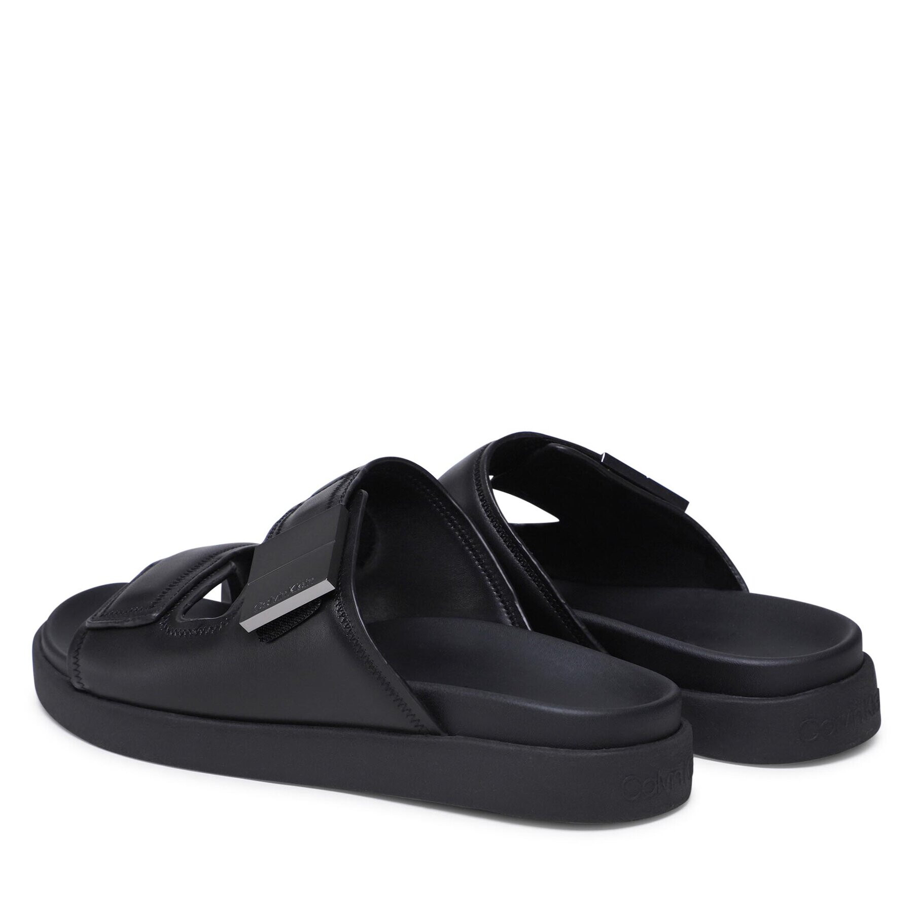 Calvin Klein Чехли Double Strap Sandal HM0HM00945 Черен - Pepit.bg