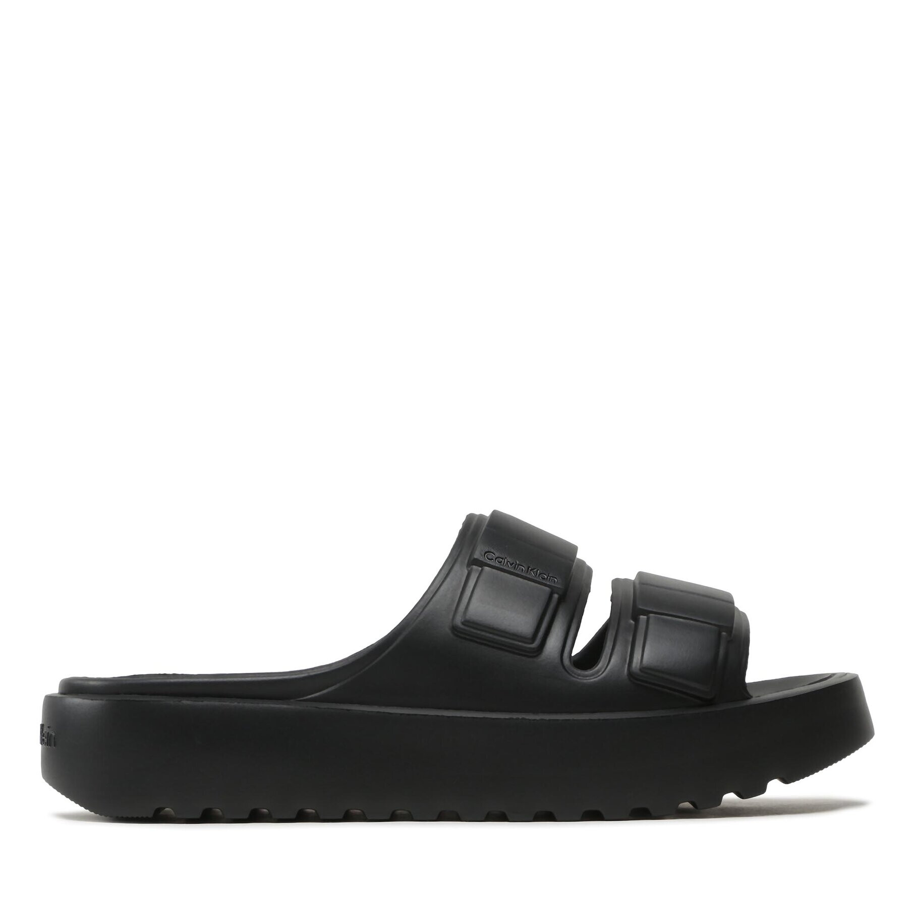 Calvin Klein Чехли Double Strap Slipper HM0HM00967 Черен - Pepit.bg
