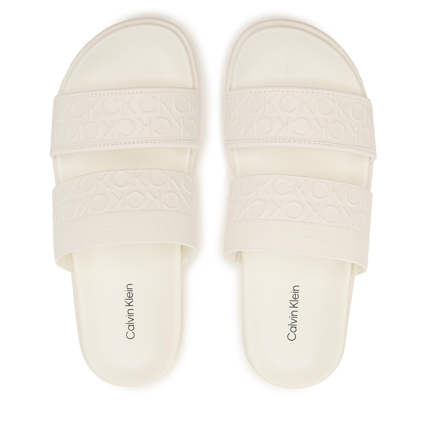 Calvin Klein Чехли Ergo Slide - Hf Mono HW0HW01535 Бял - Pepit.bg