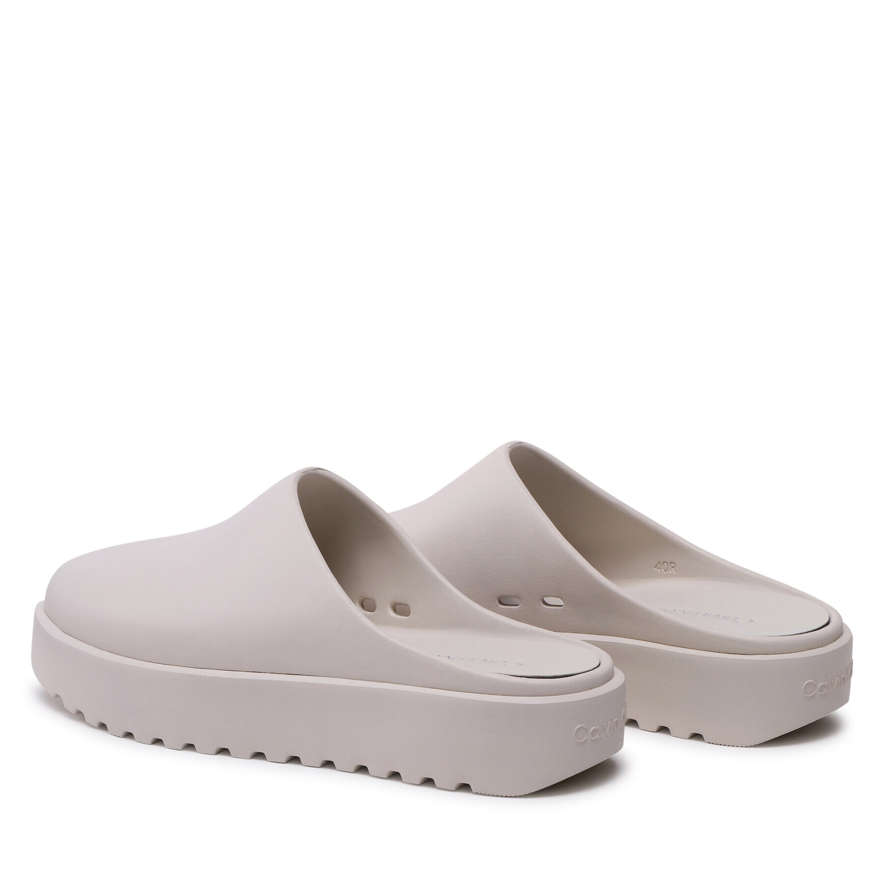 Calvin Klein Чехли Mule Slipper HM0HM00872 Екрю - Pepit.bg