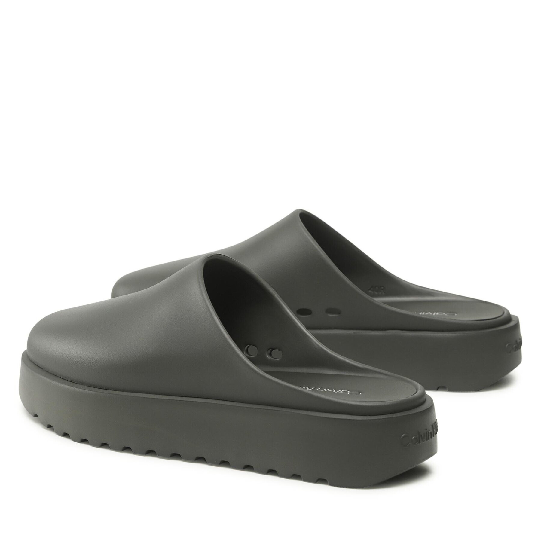 Calvin Klein Чехли Mule Slipper HM0HM00872 Каки - Pepit.bg