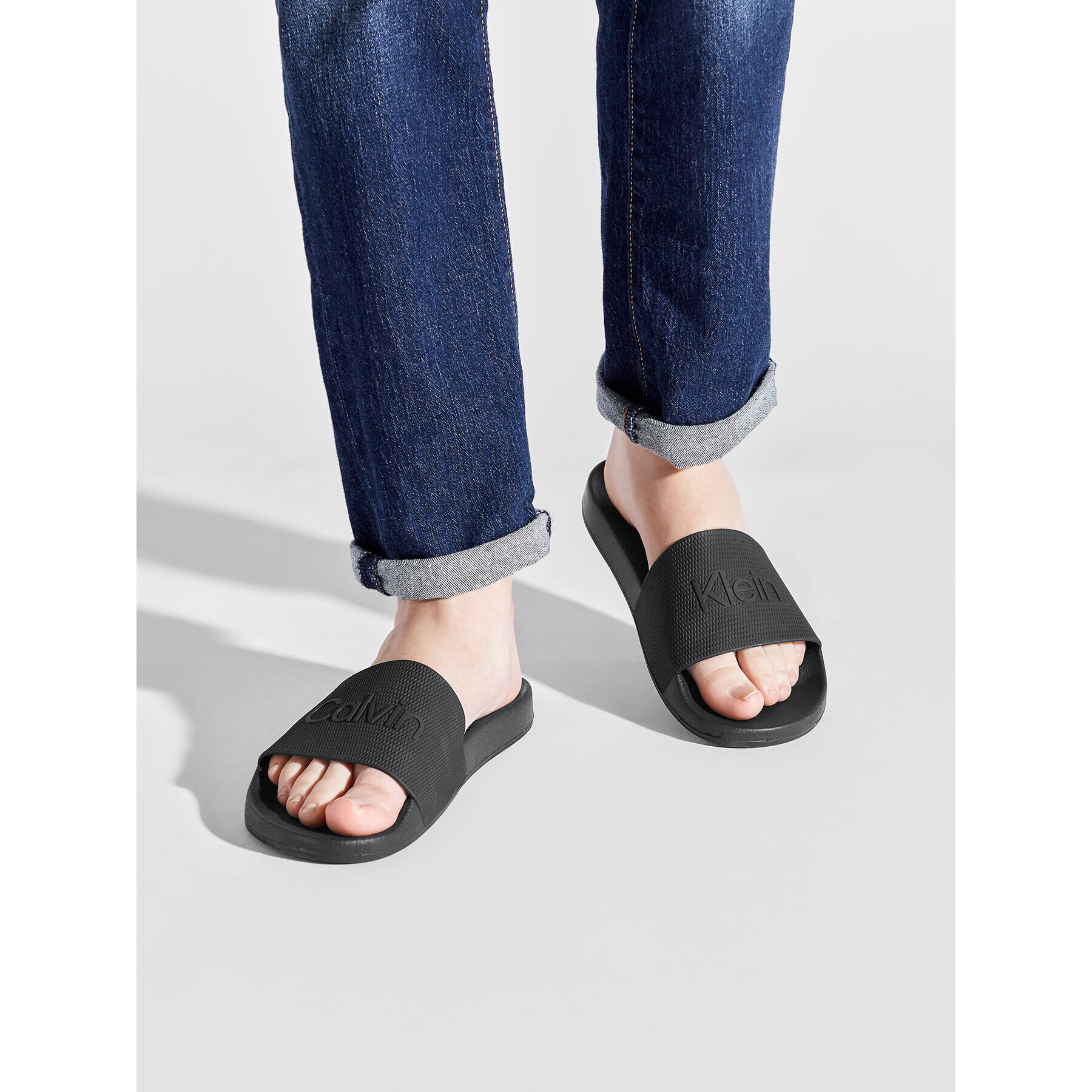 Calvin Klein Чехли Pool Slide Rubber HM0HM00636 Черен - Pepit.bg