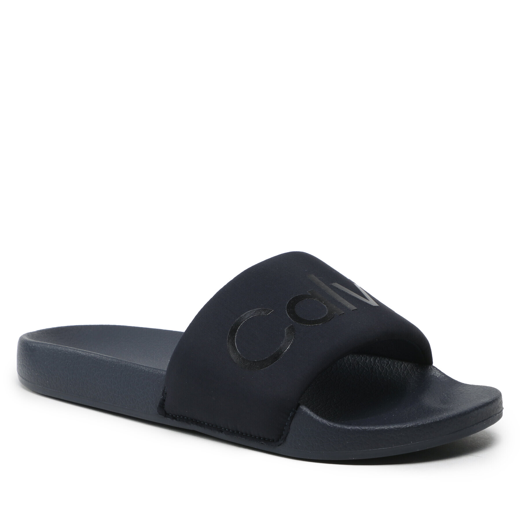 Calvin Klein Чехли Pool Slide Txt HM0HM00962 Тъмносин - Pepit.bg