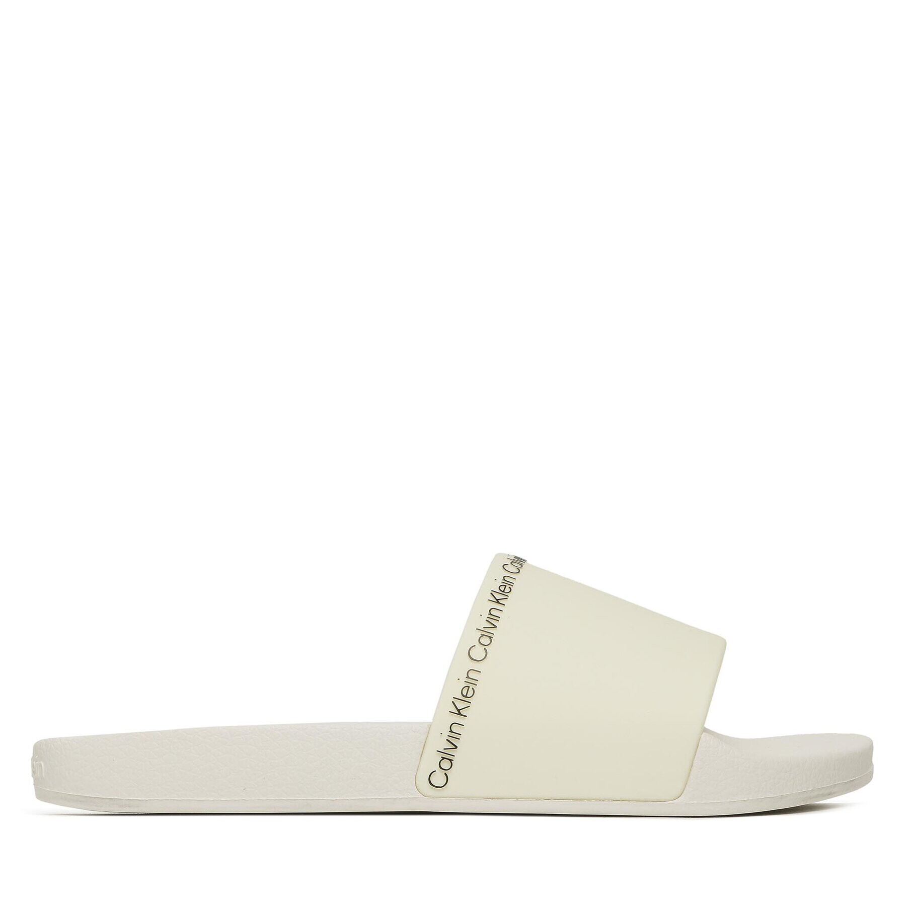 Calvin Klein Чехли Rubber Pool Slide HW0HW01526 Екрю - Pepit.bg
