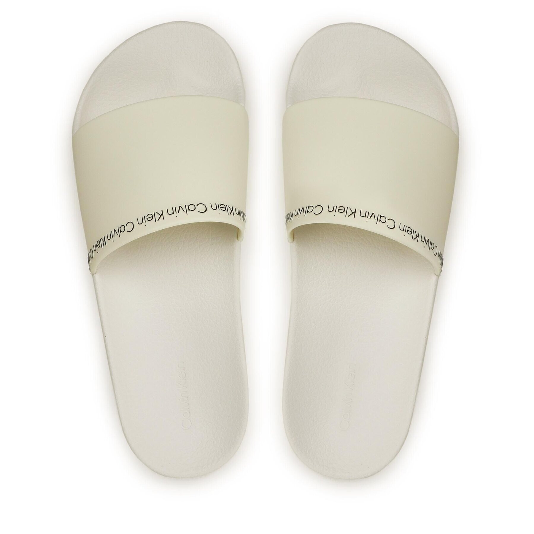 Calvin Klein Чехли Rubber Pool Slide HW0HW01526 Екрю - Pepit.bg