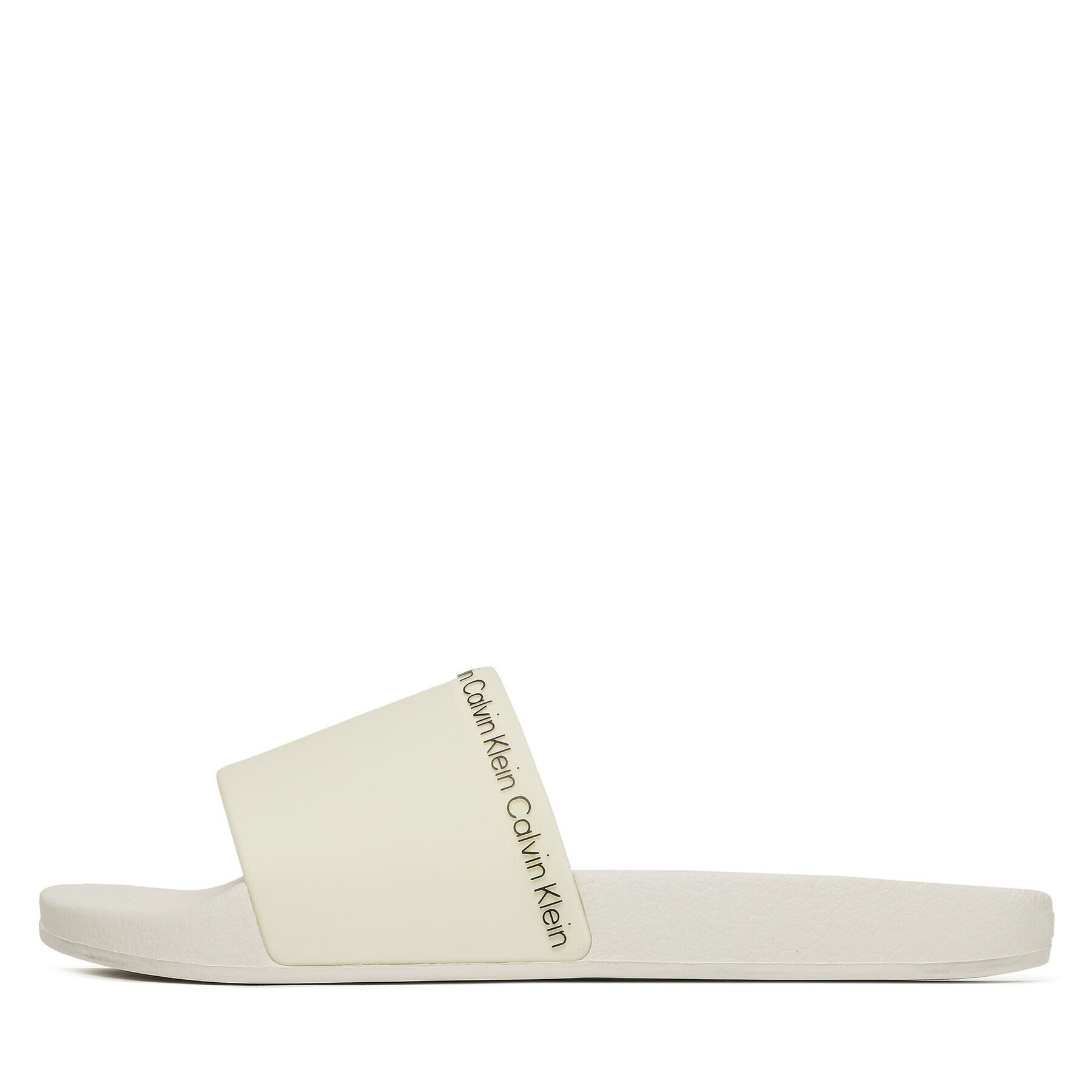 Calvin Klein Чехли Rubber Pool Slide HW0HW01526 Екрю - Pepit.bg