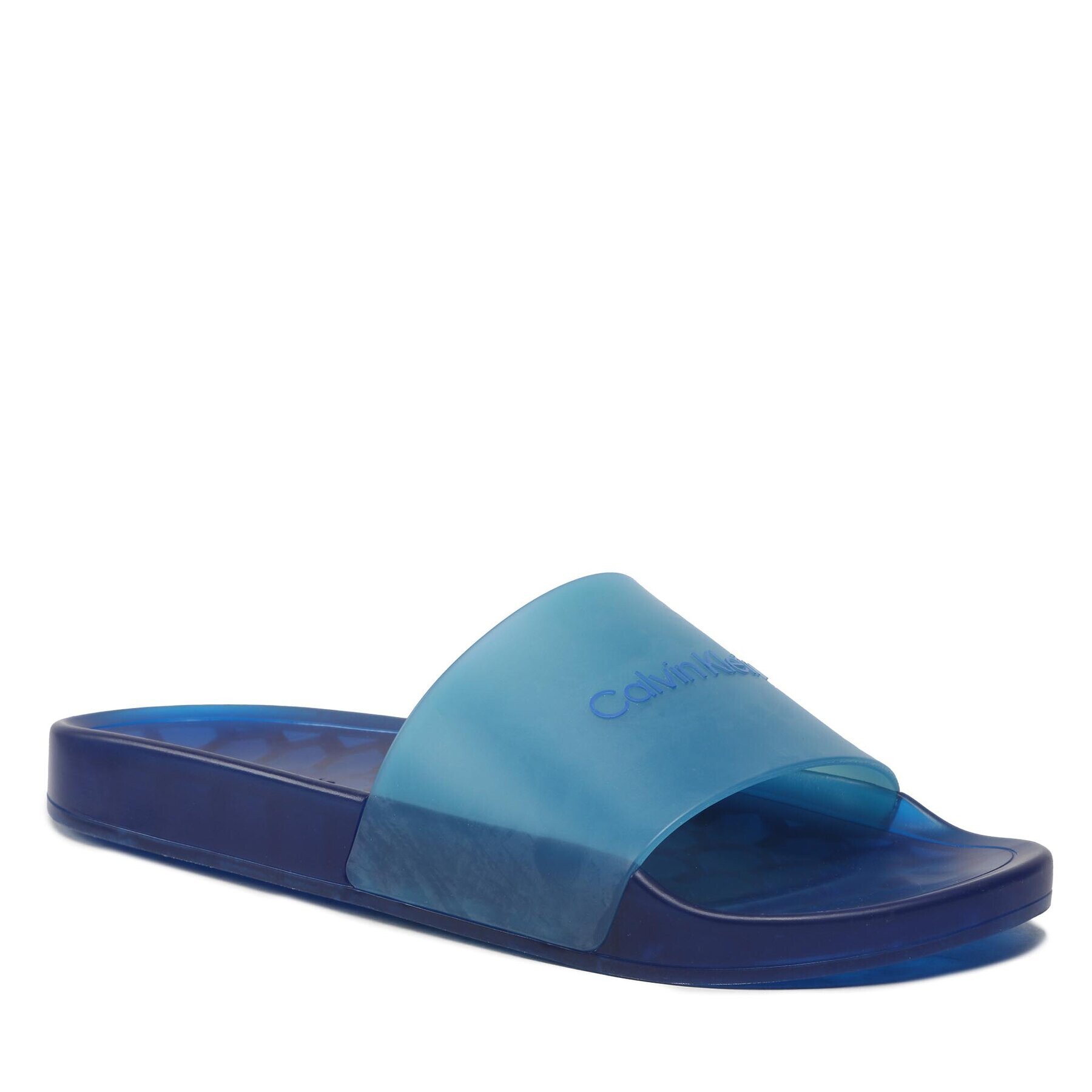 Calvin Klein Чехли Transp Pool Slide Rubber HM0HM00982 Син - Pepit.bg