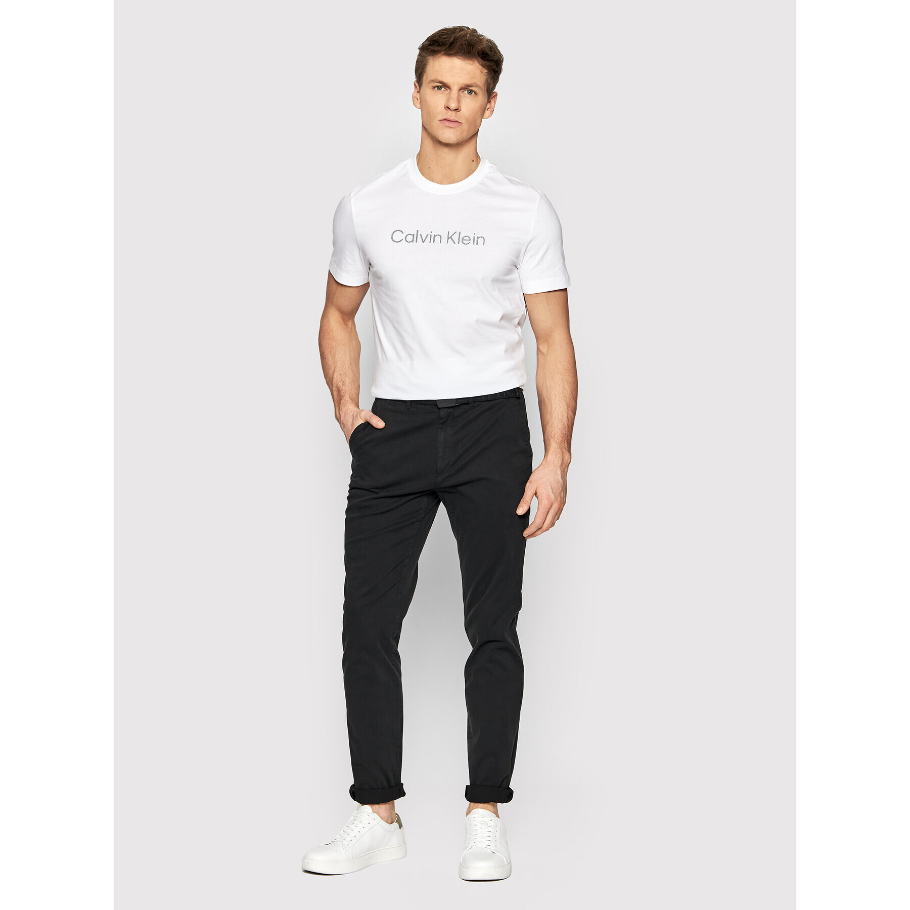 Calvin Klein Чино панталони Garment Dye K10K109456 Черен Slim Fit - Pepit.bg