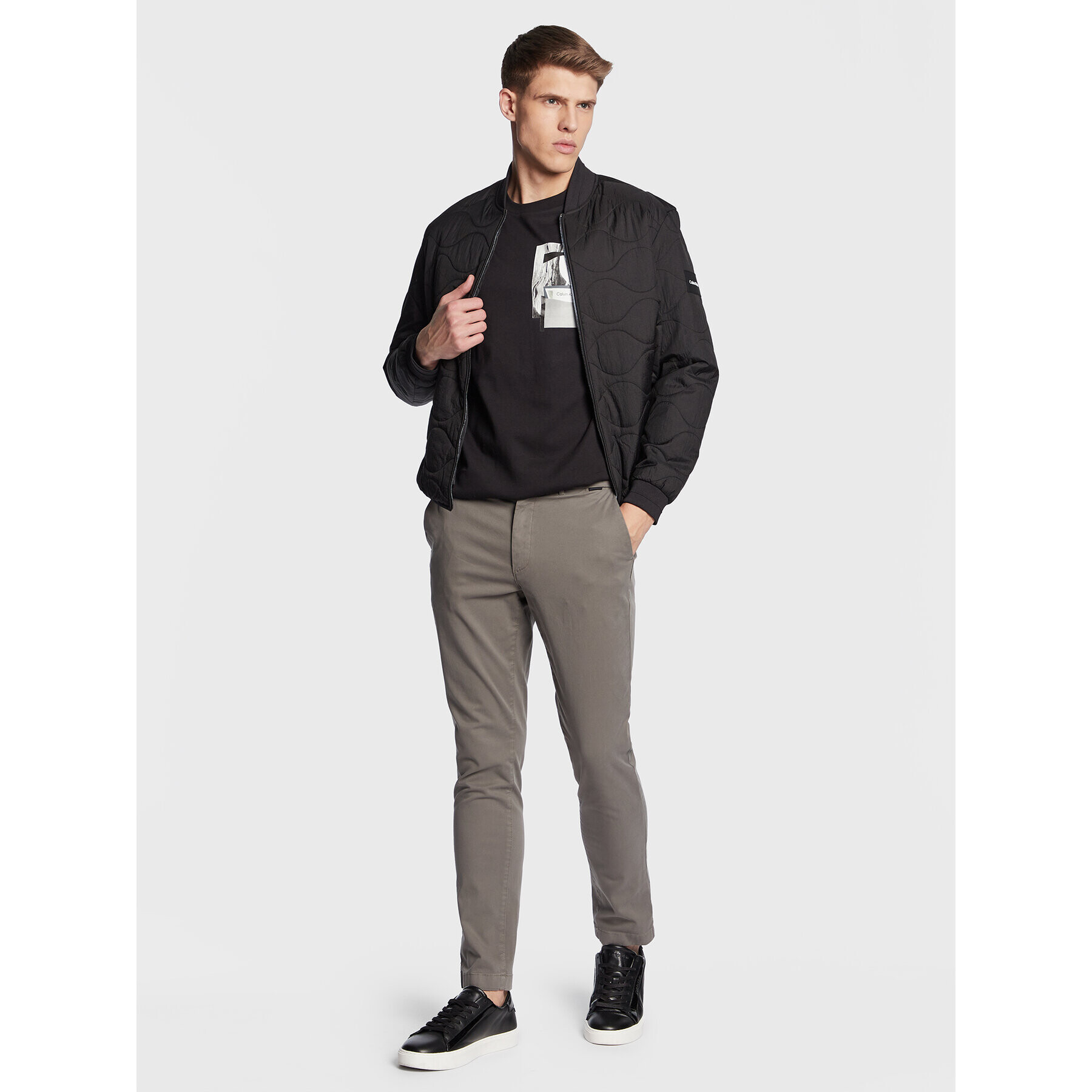 Calvin Klein Чино панталони Garment Dye K10K109911 Сив Slim Fit - Pepit.bg