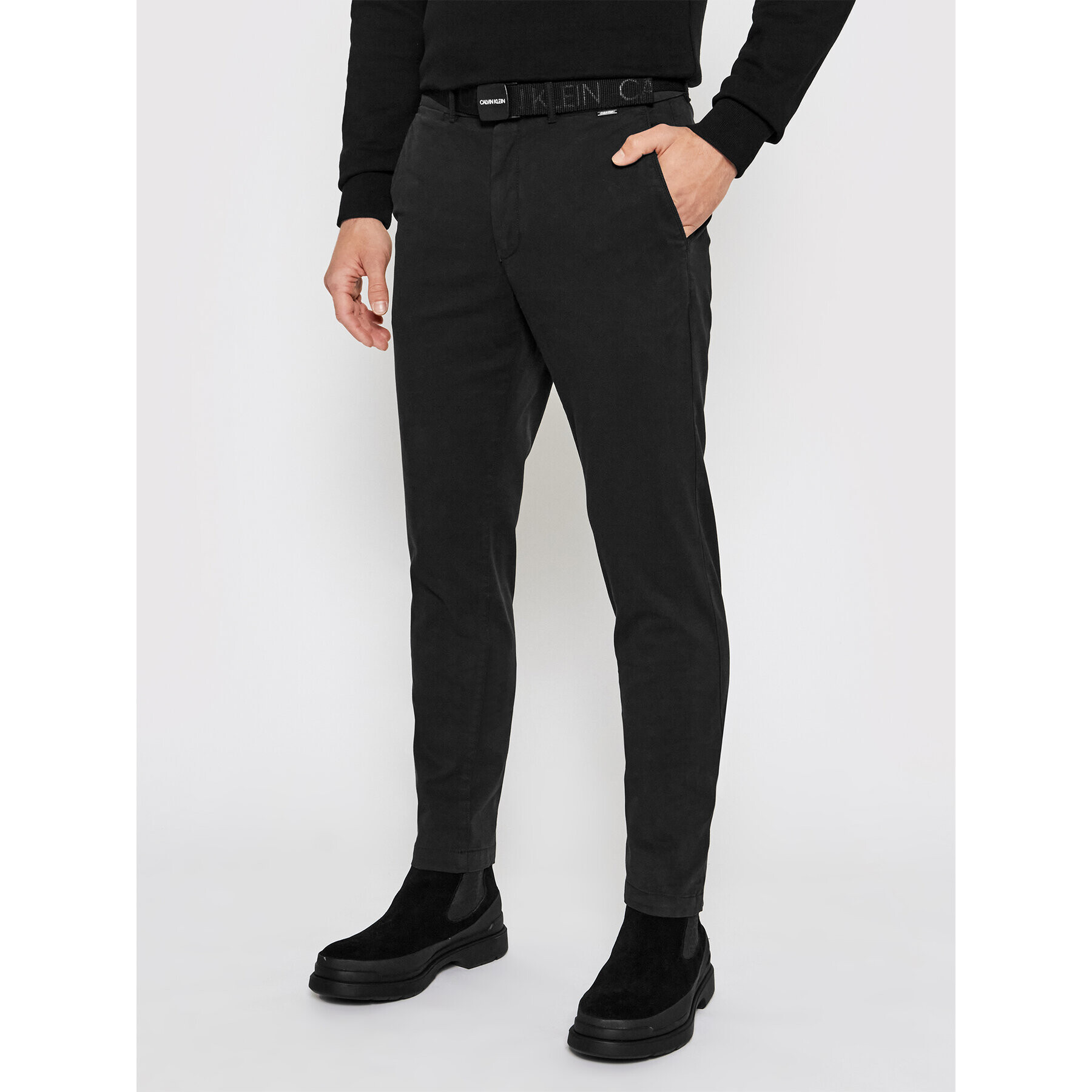 Calvin Klein Чино панталони K10K106894 Черен Slim Fit - Pepit.bg