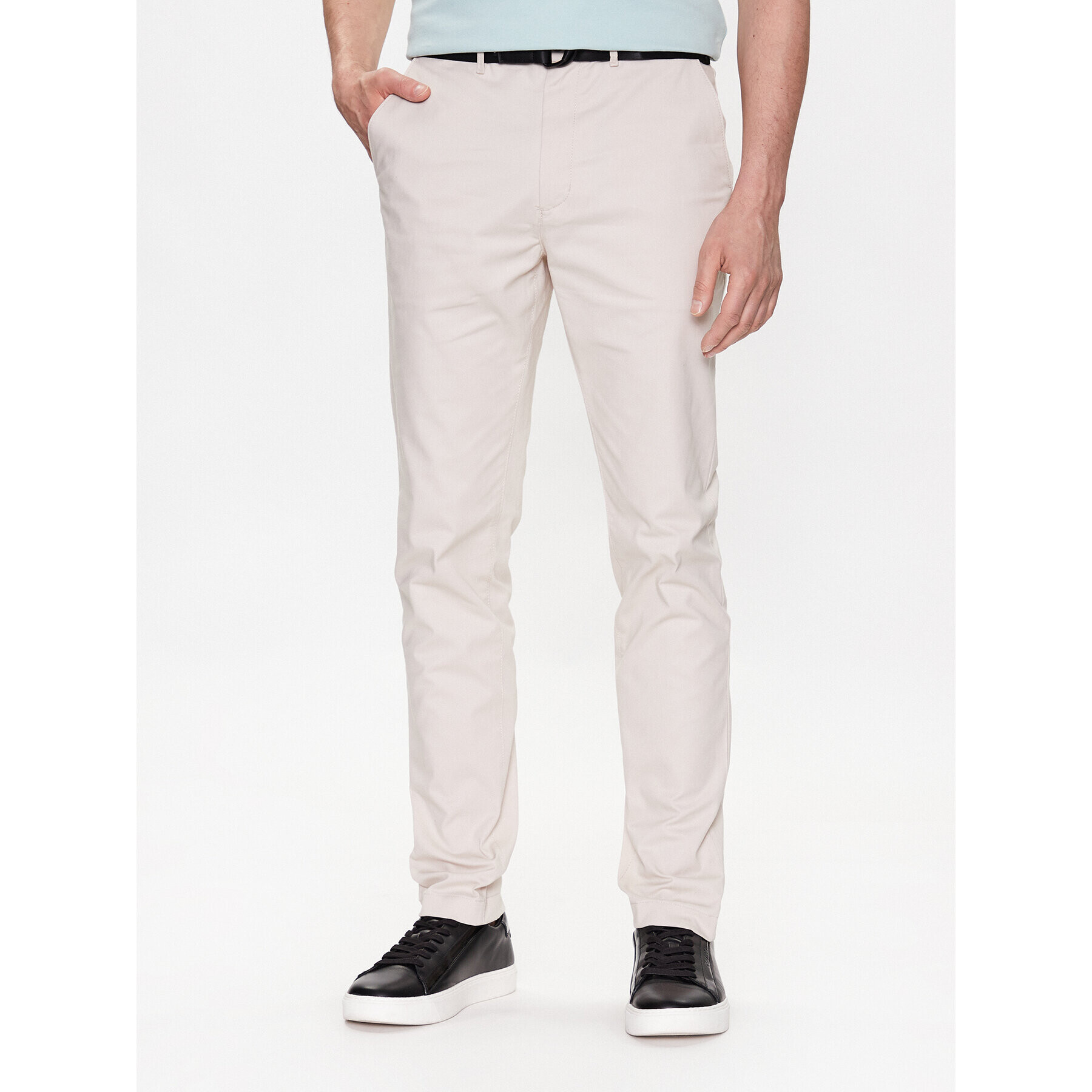 Calvin Klein Чино панталони Modern Twill K10K110979 Бежов Slim Fit - Pepit.bg