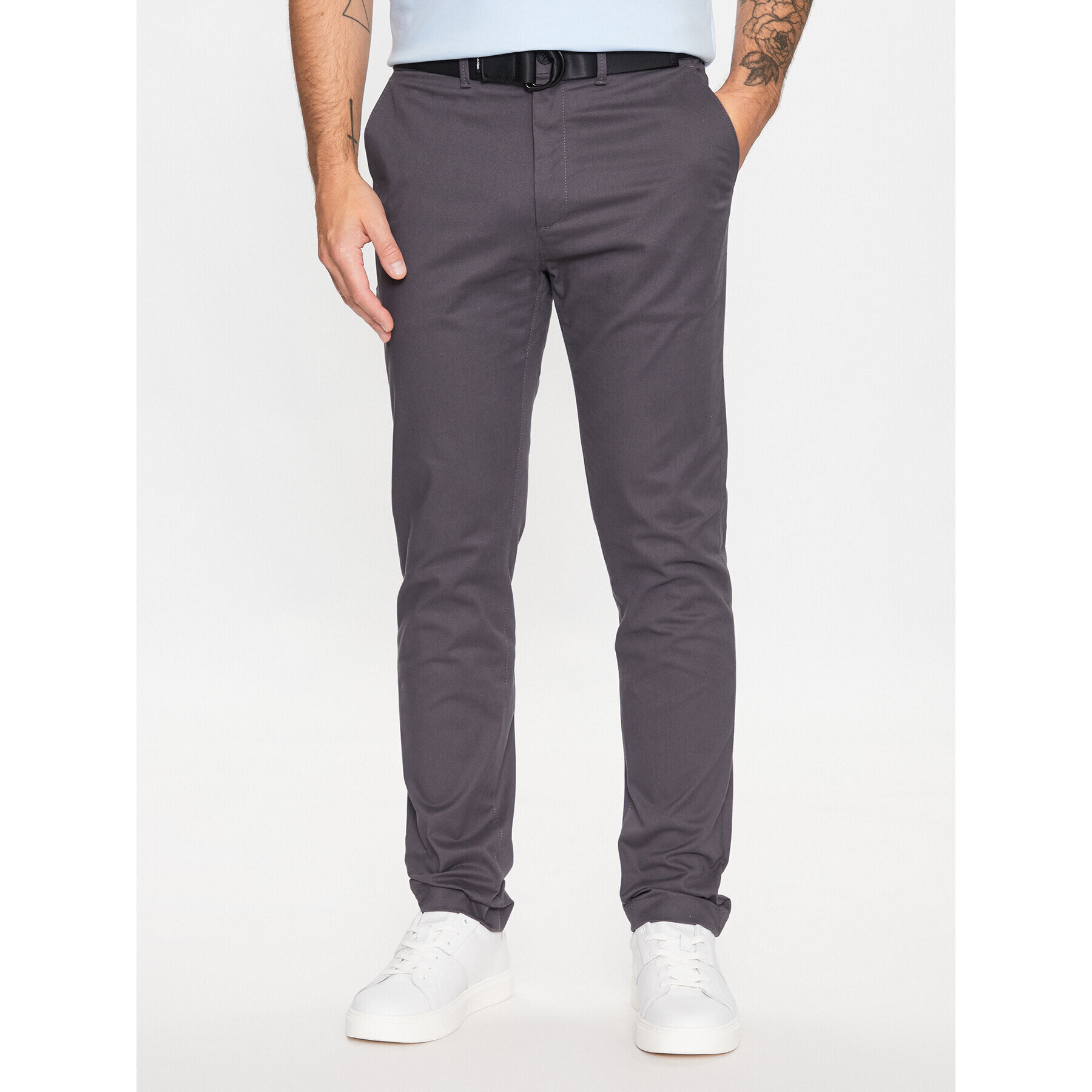 Calvin Klein Чино панталони Modern Twill K10K110979 Сив Slim Fit - Pepit.bg