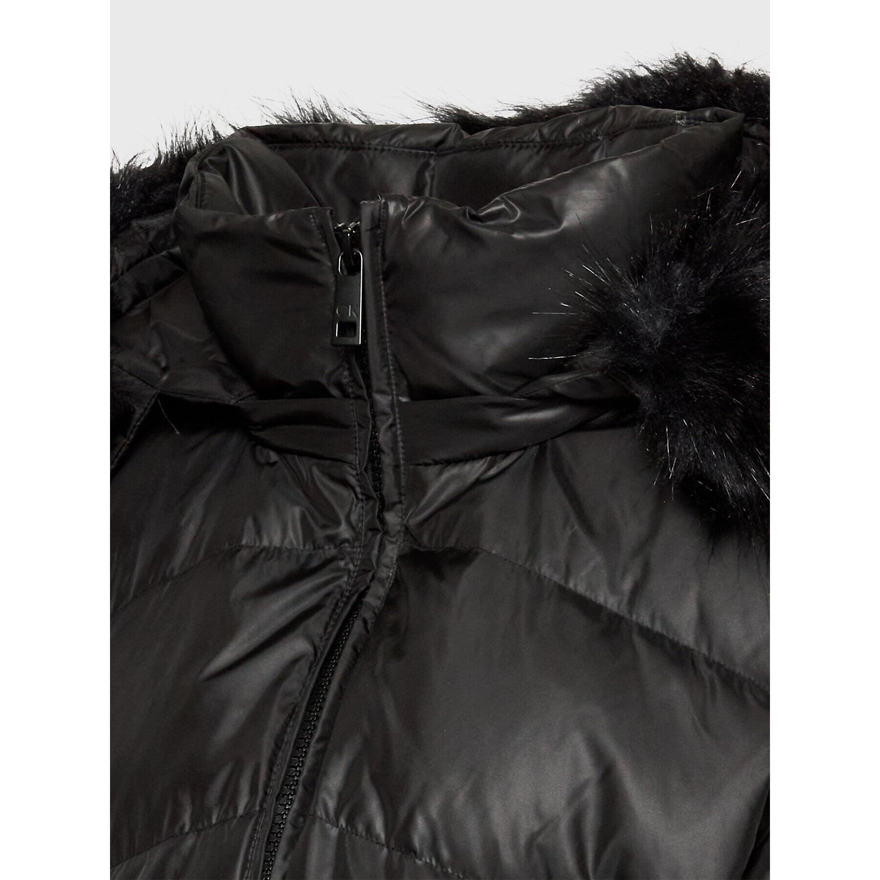Calvin Klein Curve Пухено яке Essential K20K205143 Черен Regular Fit - Pepit.bg