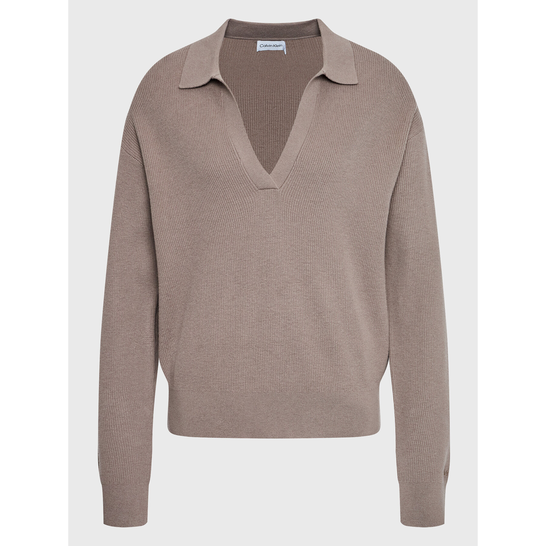 Calvin Klein Curve Пуловер K20K205149 Кафяв Regular Fit - Pepit.bg