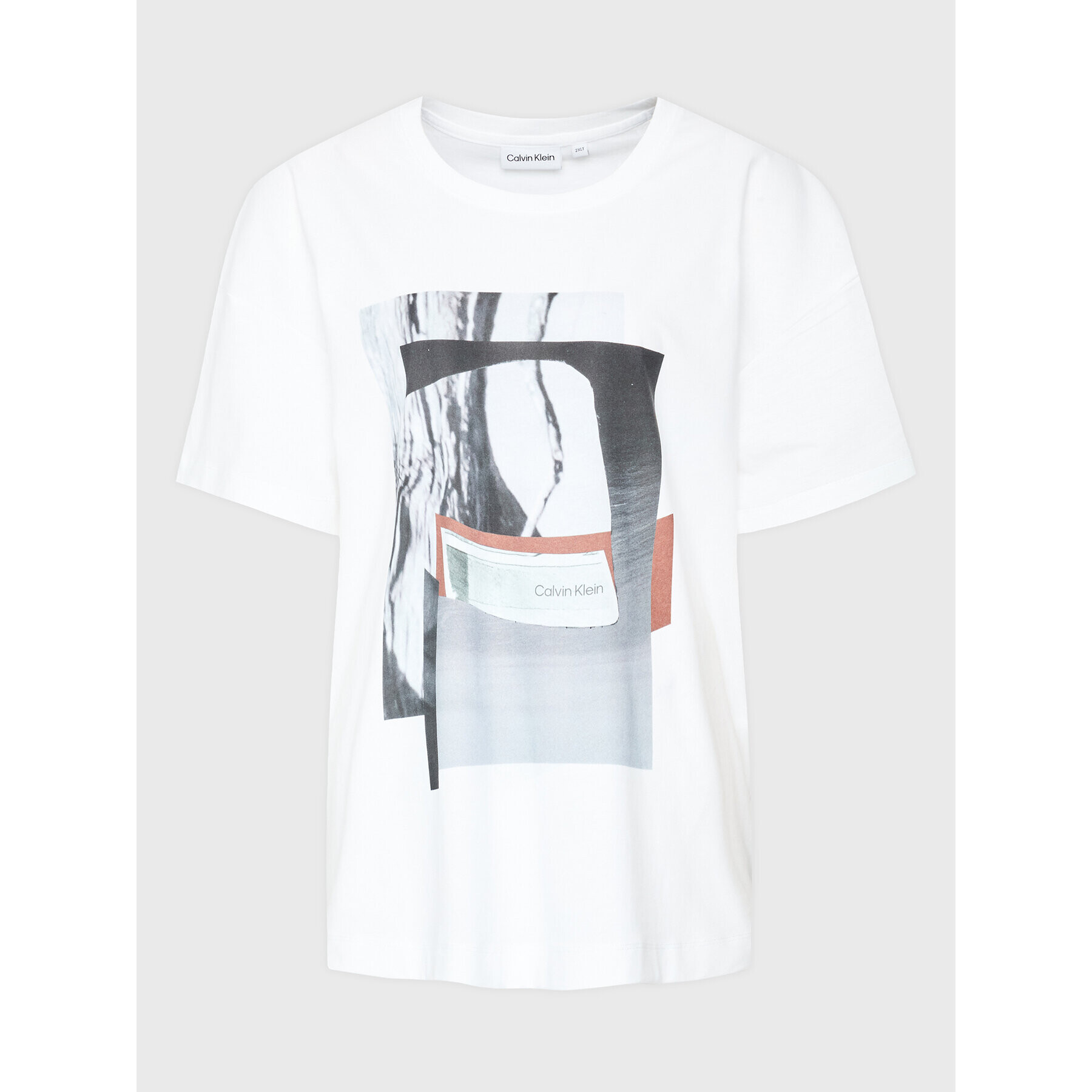 Calvin Klein Curve Тишърт Inclu Photo Print K20K205462 Бял Regular Fit - Pepit.bg