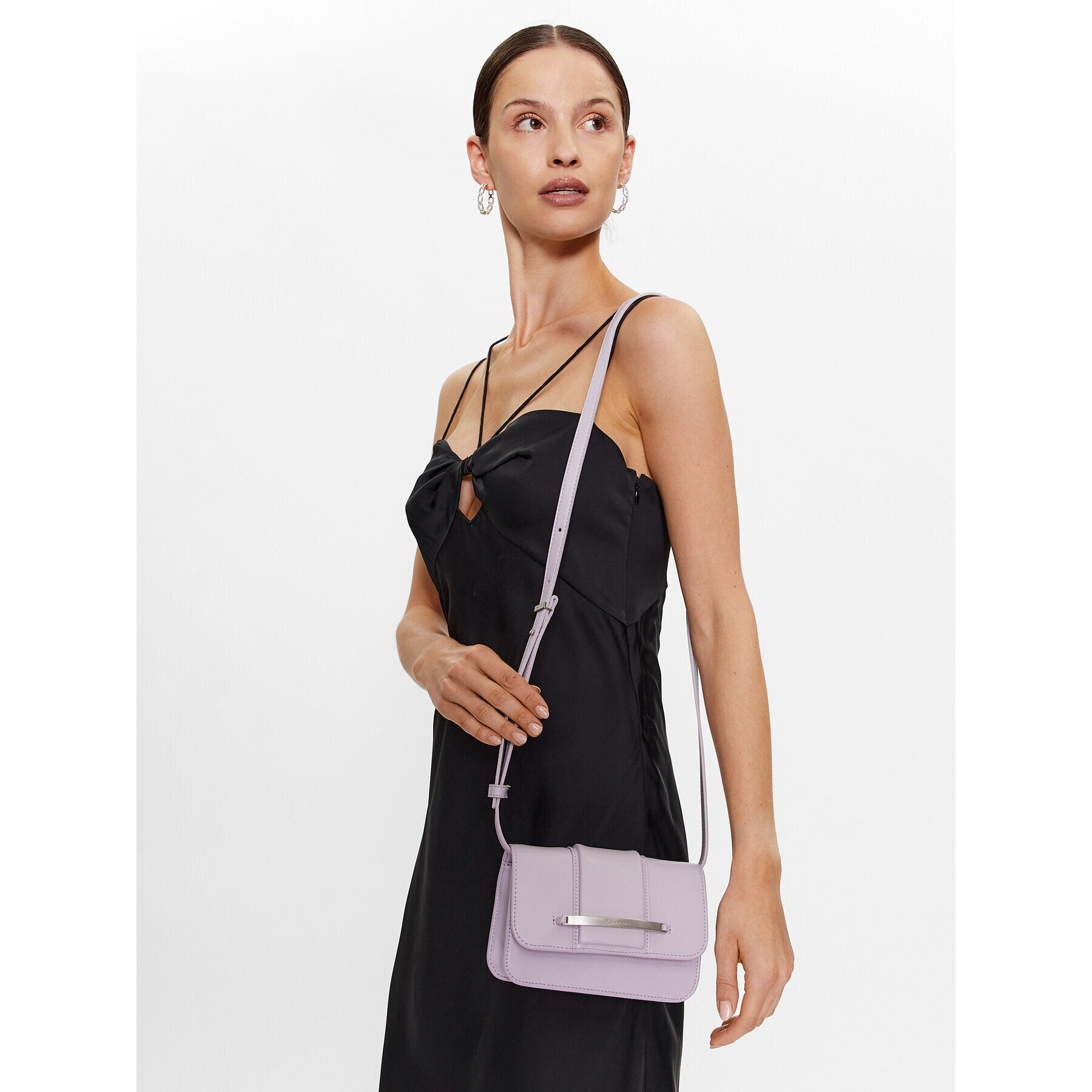 Calvin Klein Дамска чанта Bar Hardware Crossbody K60K610732 Виолетов - Pepit.bg