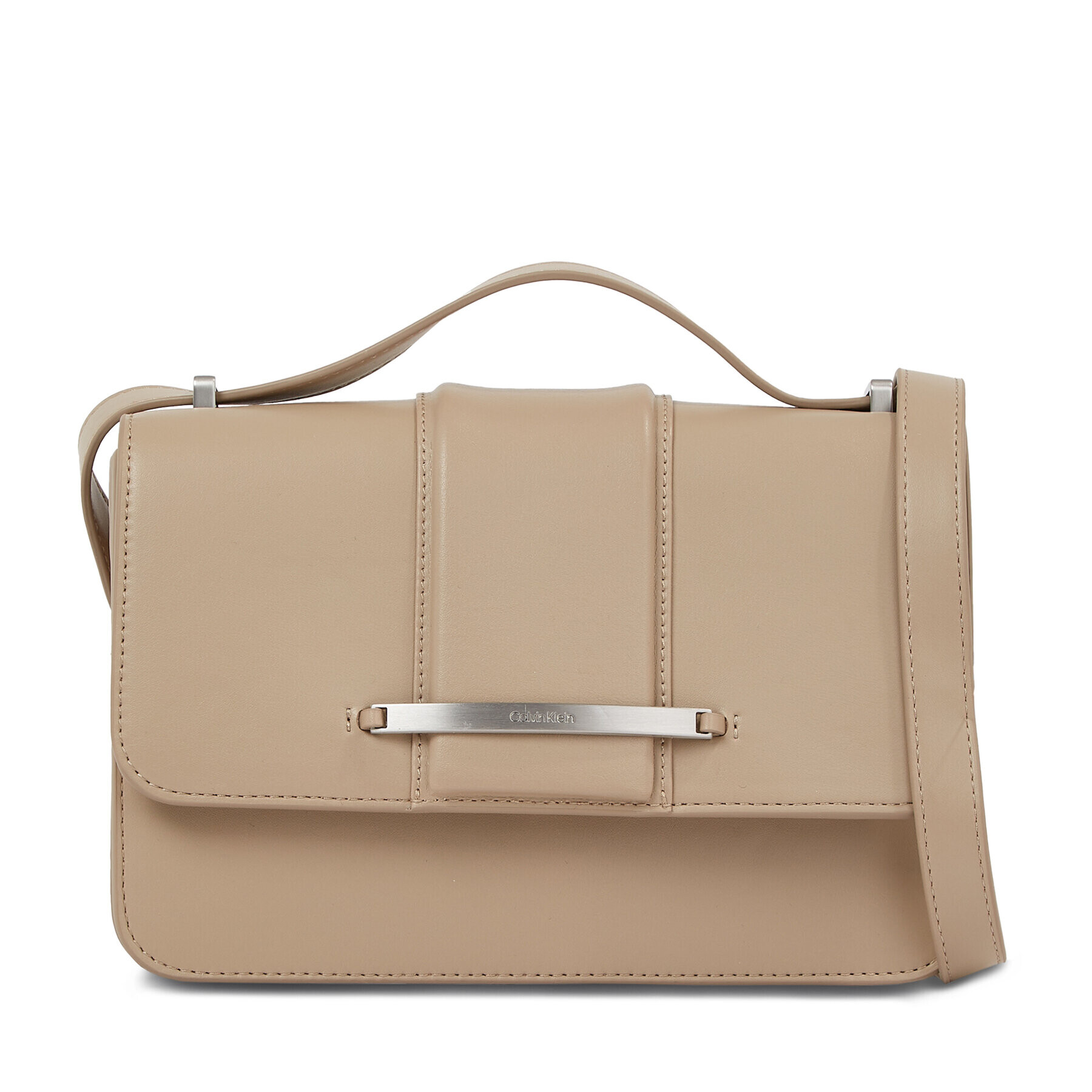 Calvin Klein Дамска чанта Bar Hardware Shoulder Bag K60K611045 Бежов - Pepit.bg