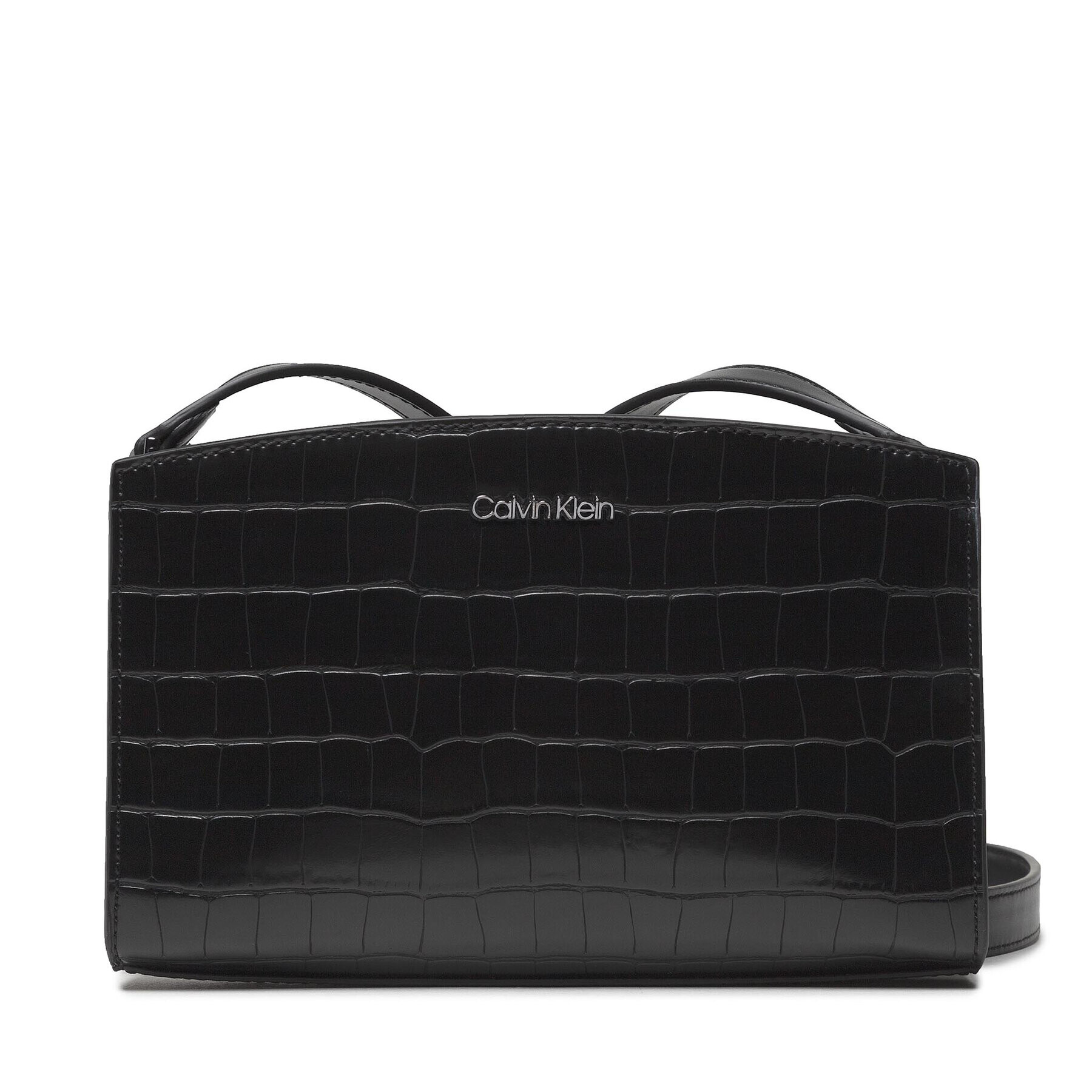 Calvin Klein Дамска чанта Ck Code Ew Xbody Croco K60K608885 Черен - Pepit.bg