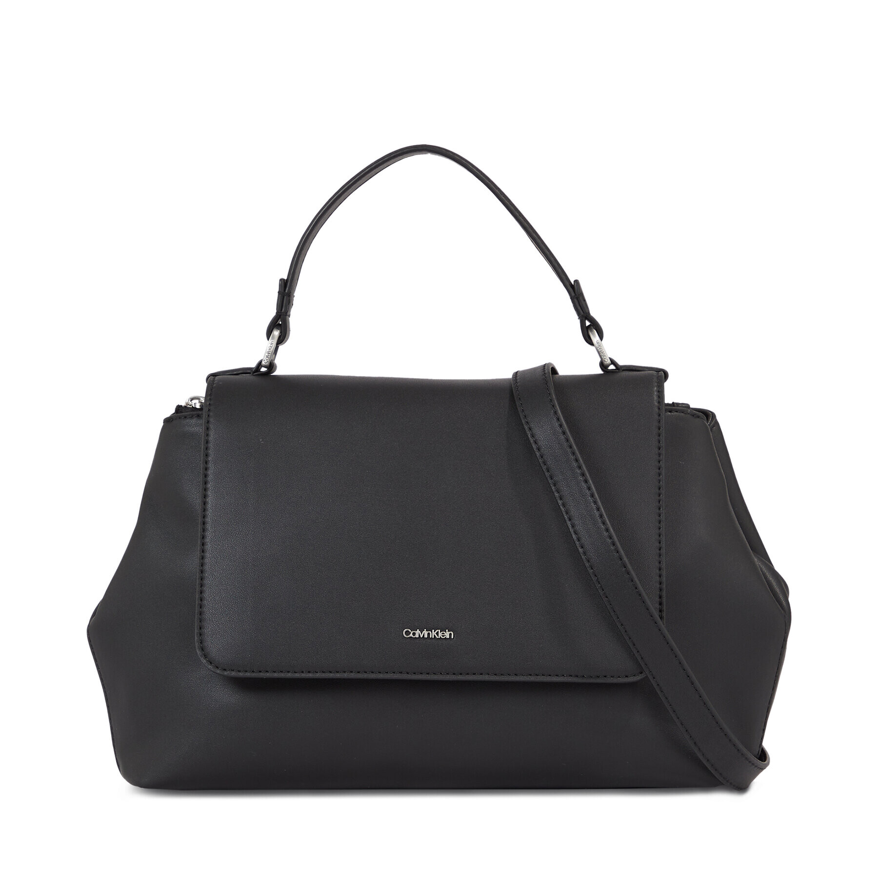 Calvin Klein Дамска чанта Ck Must Top Handle Tote W/Flap K60K611043 Черен - Pepit.bg