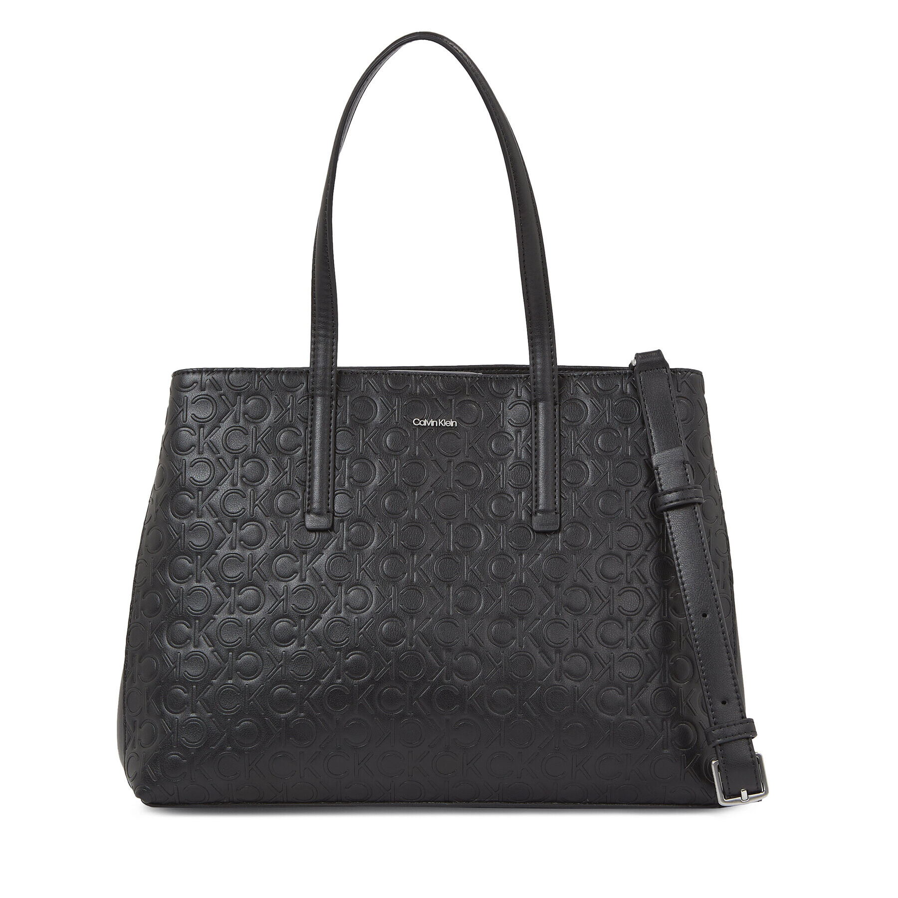 Calvin Klein Дамска чанта Ck Must Tote Md-Emb Mono K60K611276 Черен - Pepit.bg