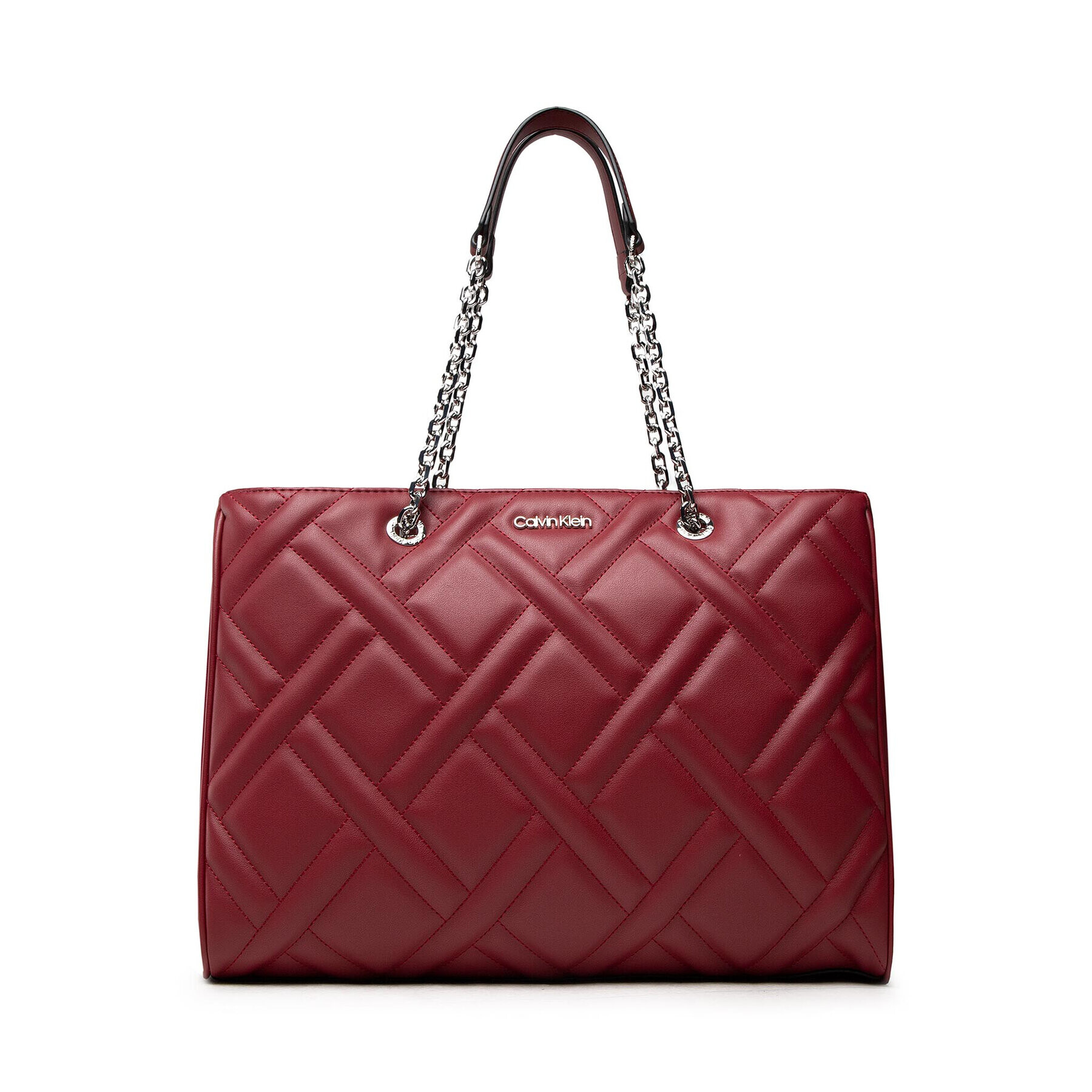 Calvin Klein Дамска чанта Ck Quilt Tote Md K60K608444 Бордо - Pepit.bg