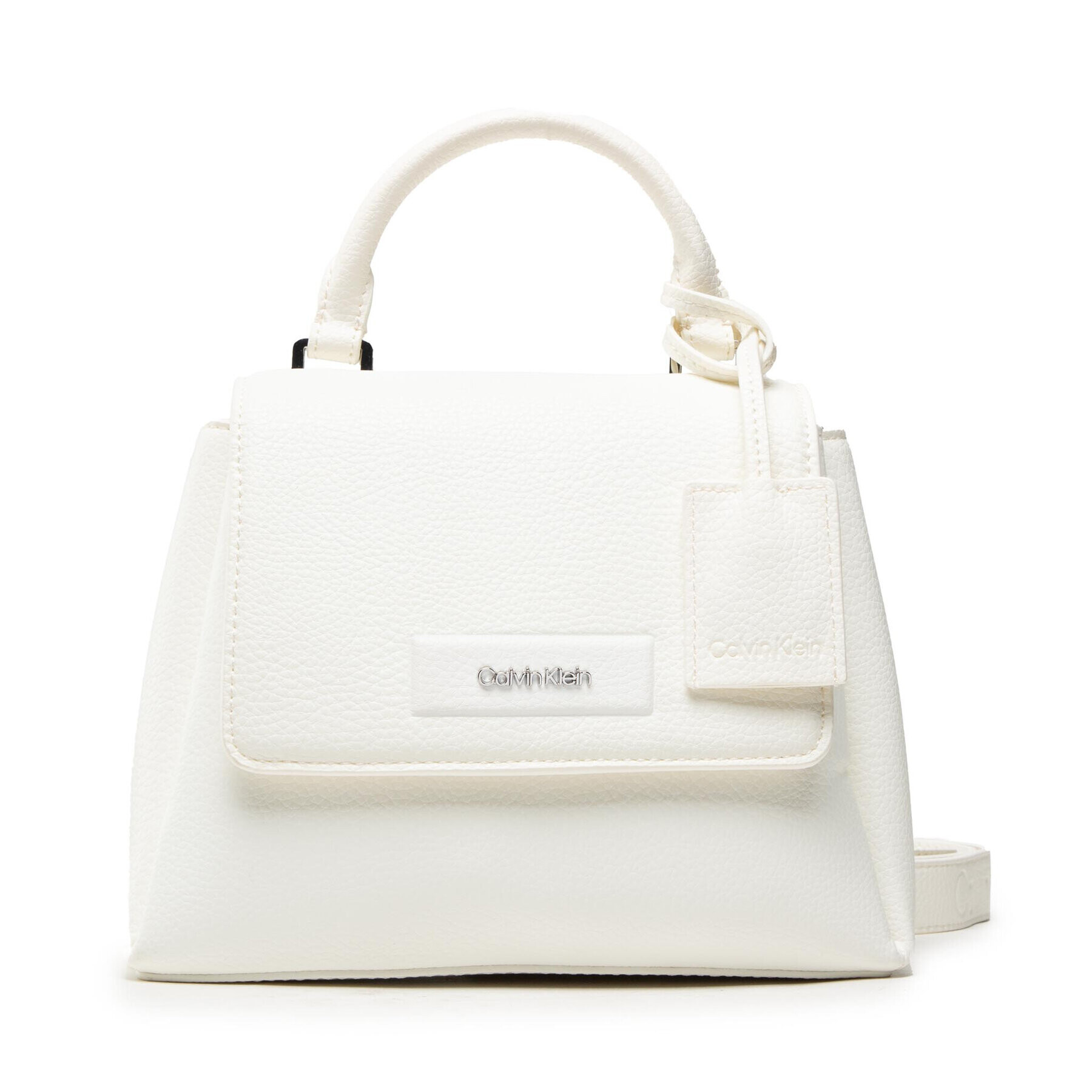 Calvin Klein Дамска чанта Dressed Top Handle Mini Bag K60K609185 Бял - Pepit.bg