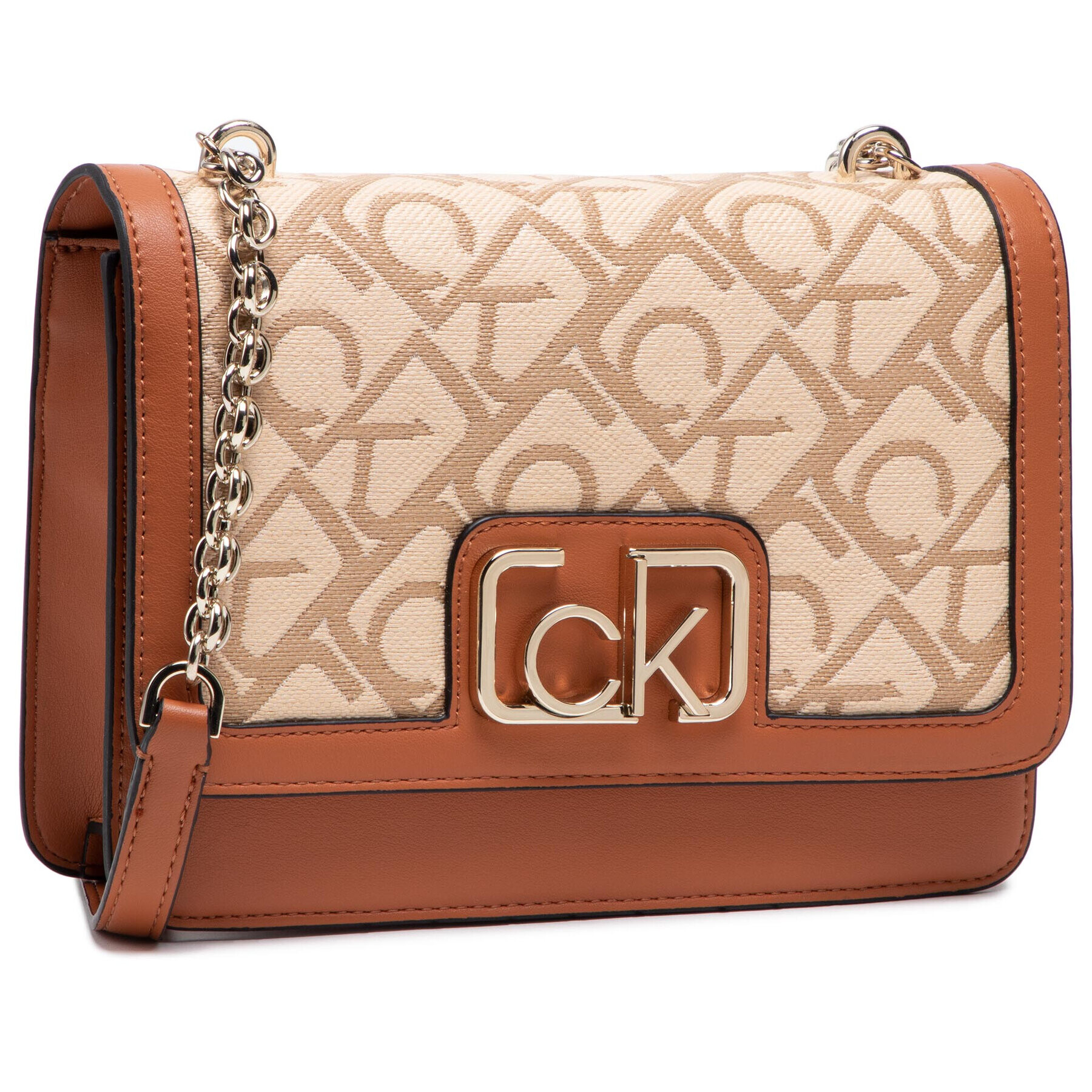 Calvin Klein Дамска чанта Flap Shoulder Bag Md K60K607890 Кафяв - Pepit.bg