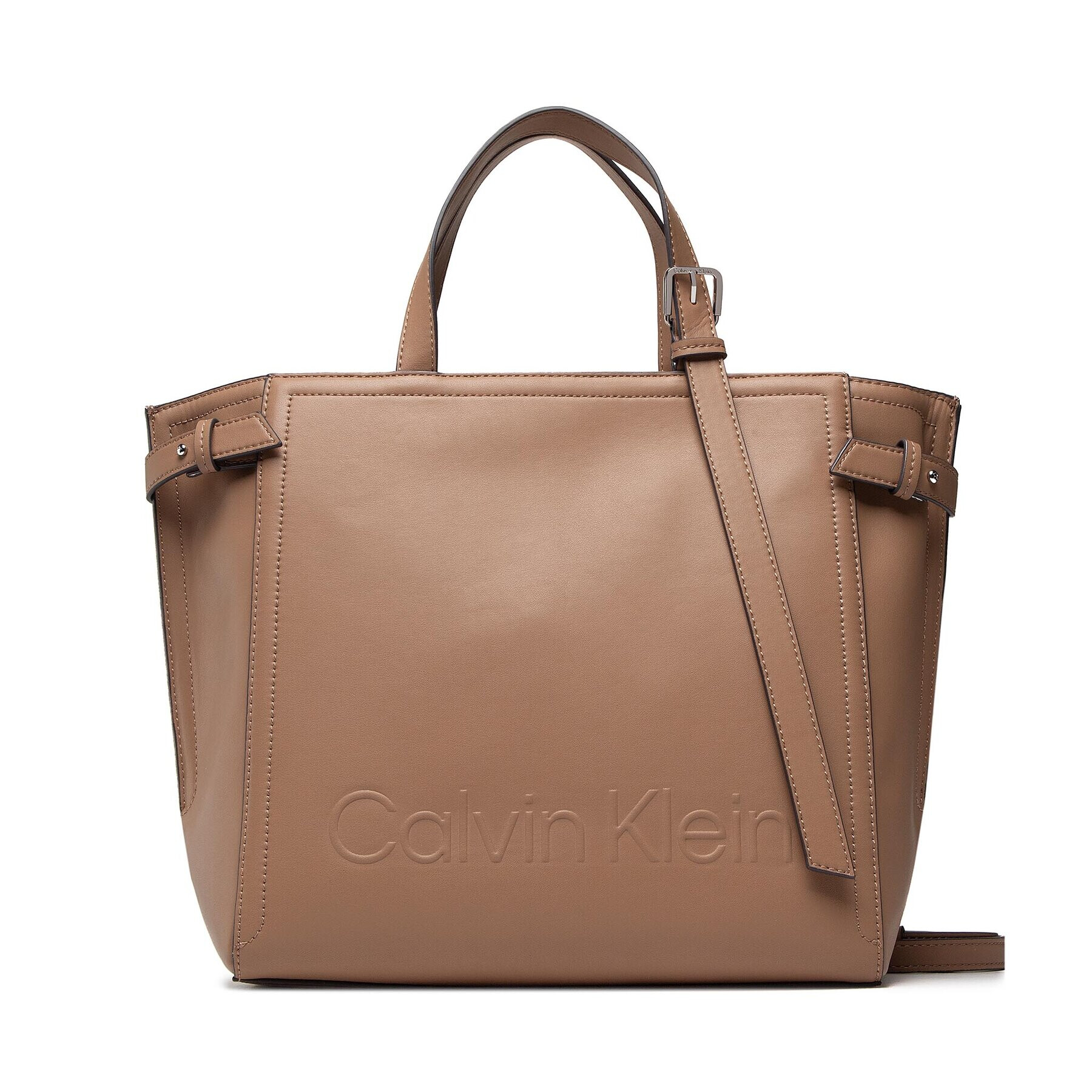 Calvin Klein Дамска чанта Minimal Hardware Tote K60K609849 Кафяв - Pepit.bg