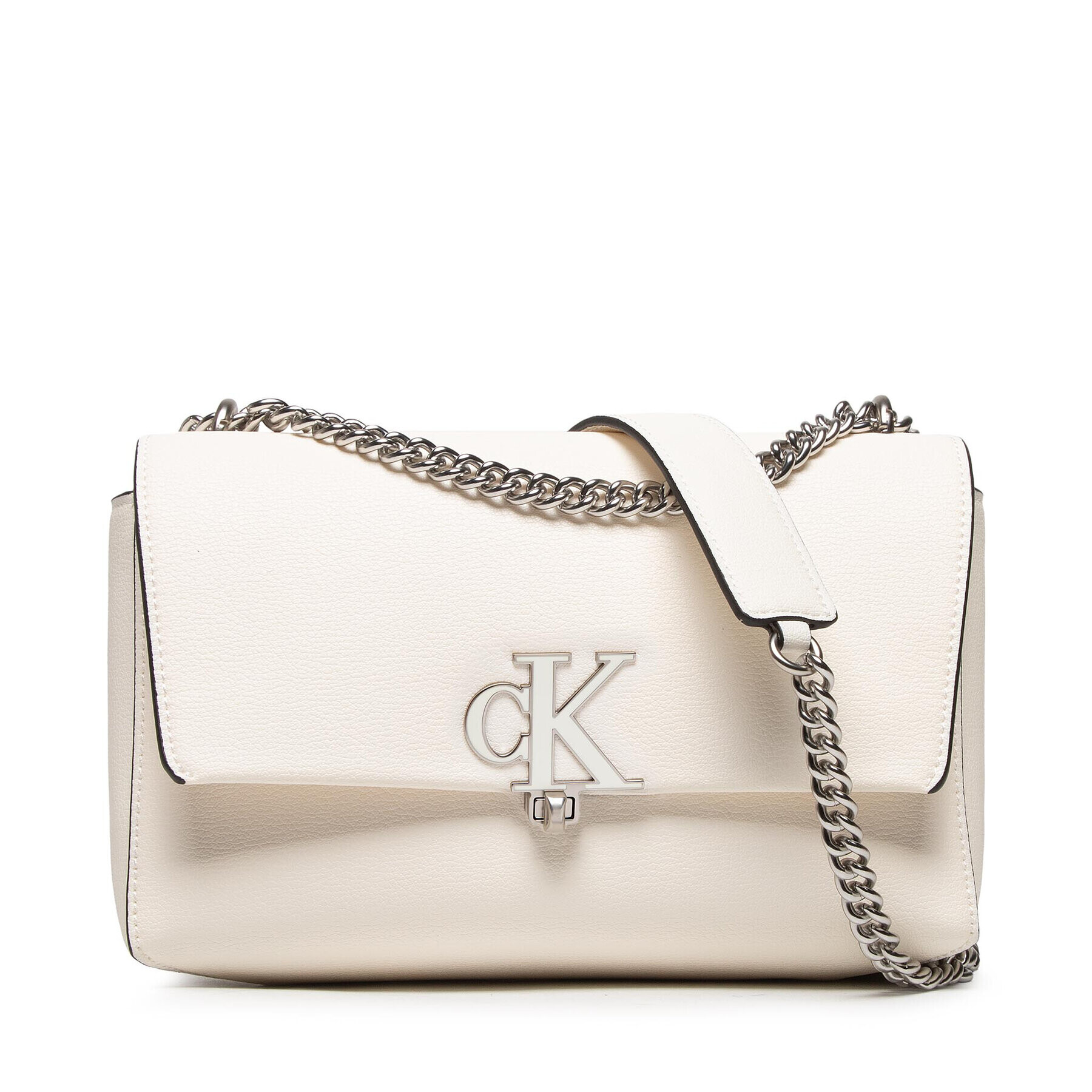 Calvin Klein Дамска чанта Minimal Monogram Ew Flap Cony K60K609291 Бял - Pepit.bg