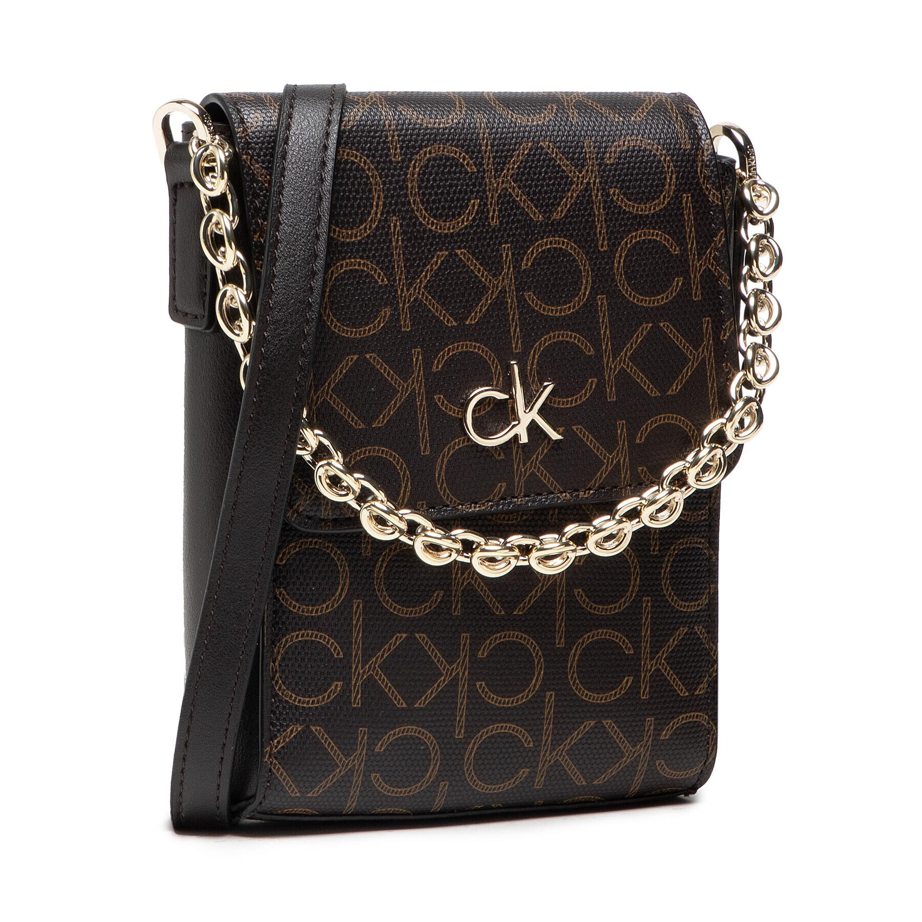 Calvin Klein Дамска чанта Ns Mini Bag W/Flap Mono K60K608559 Кафяв - Pepit.bg