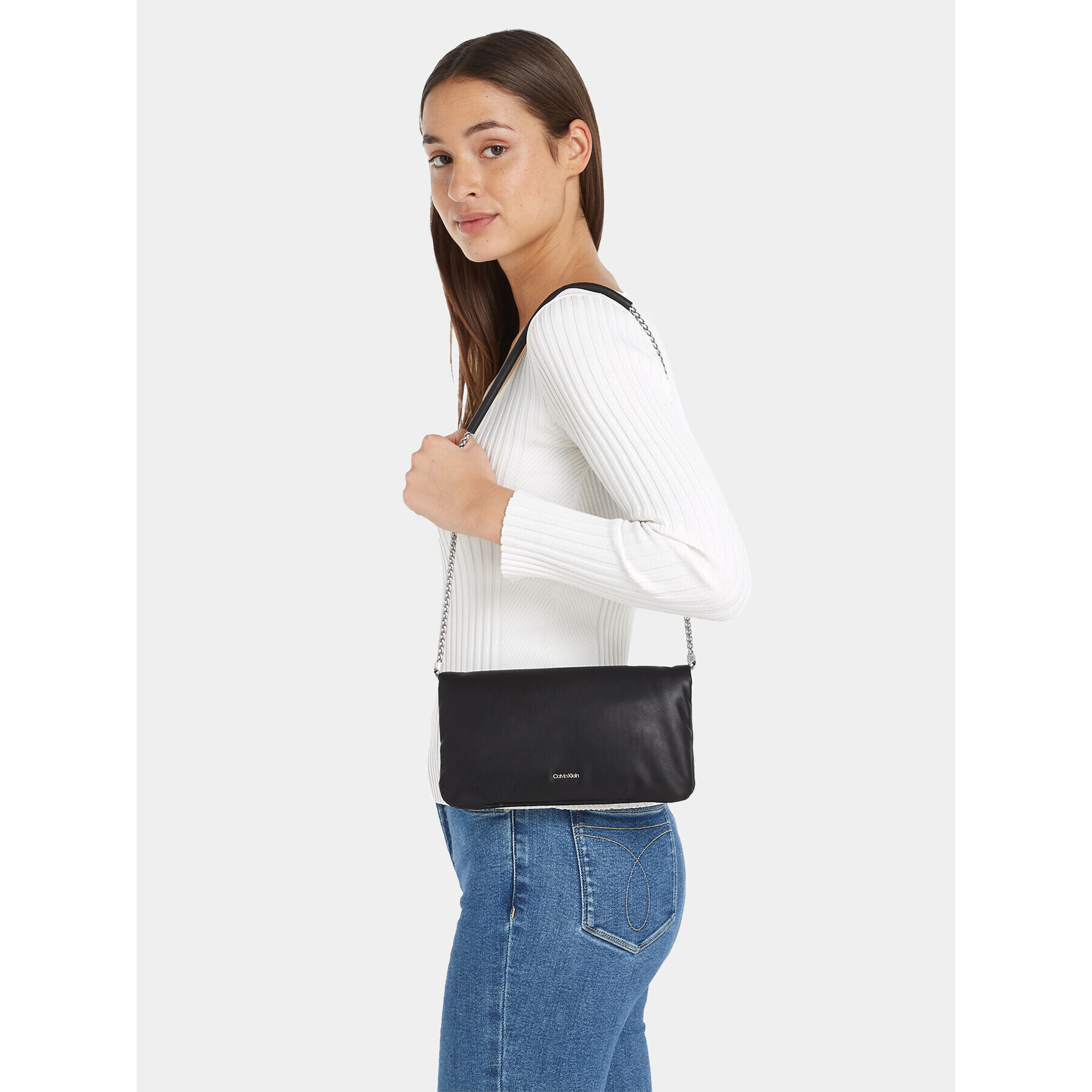 Calvin Klein Дамска чанта Puffed Crossbody Sm K60K611070 Черен - Pepit.bg