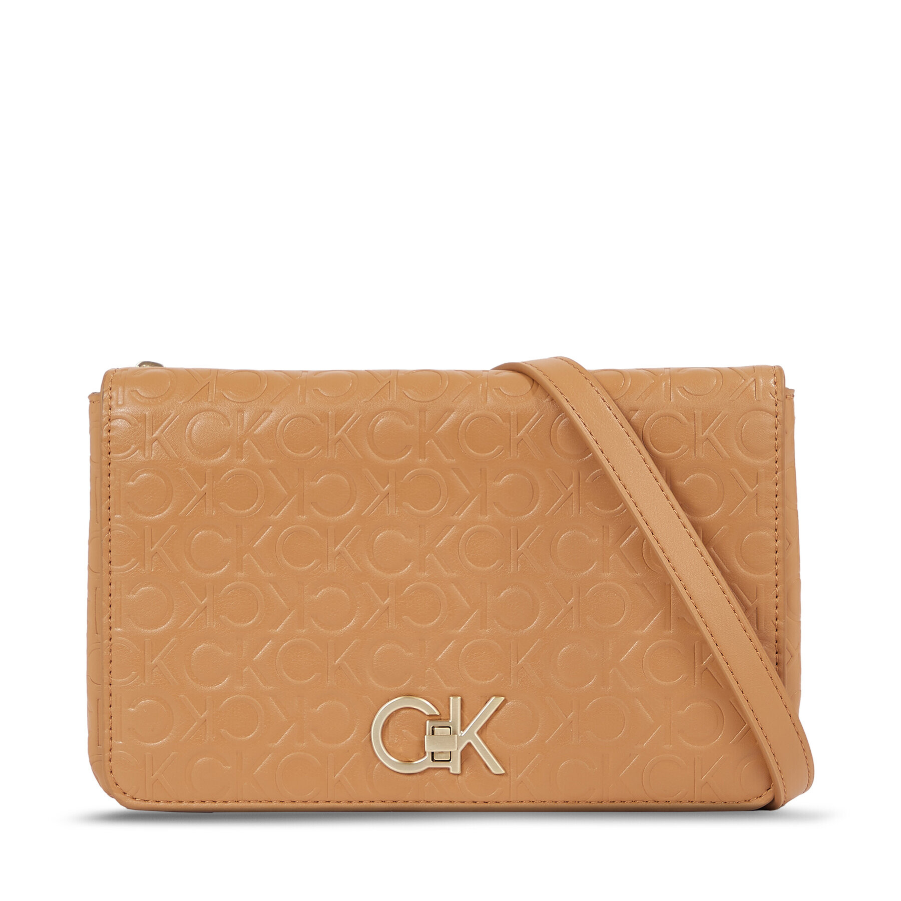 Calvin Klein Дамска чанта Re-Lock Double Gusett Xbody-Emb K60K611532 Кафяв - Pepit.bg