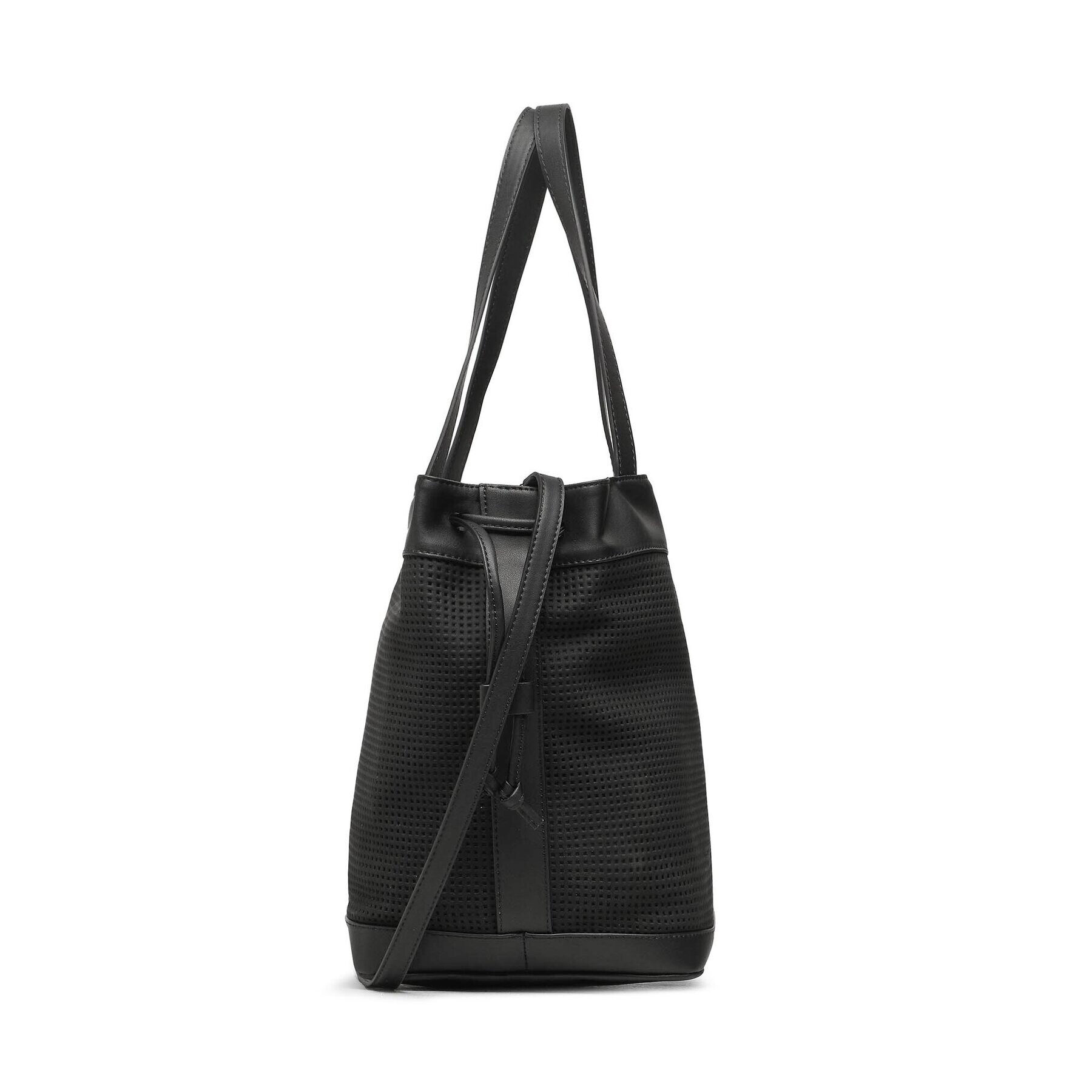 Calvin Klein Дамска чанта Re-Lock Drawstring Bag Perf K60K610635 Черен - Pepit.bg