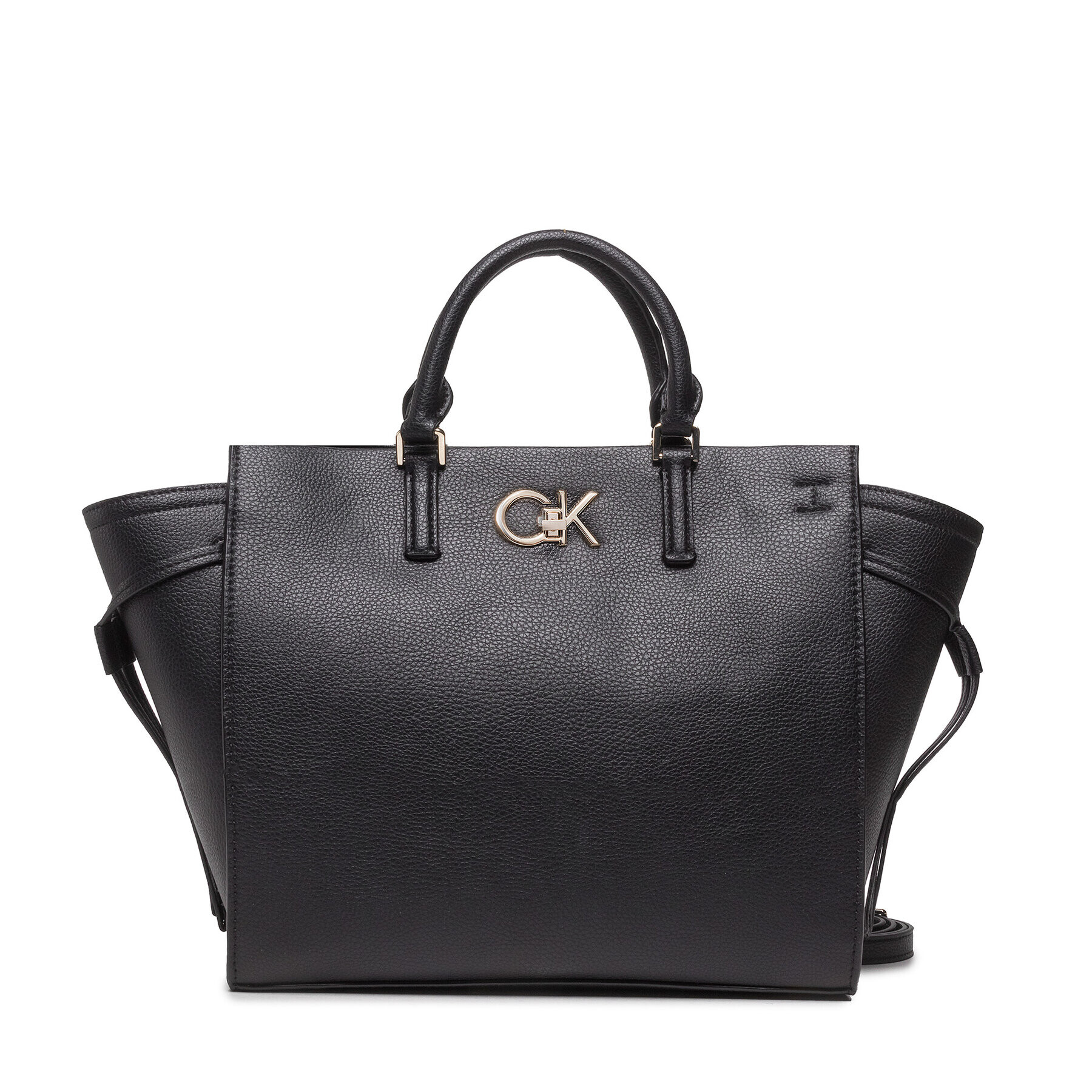 Calvin Klein Дамска чанта Re-Lock Drawstring Tote Bag Pbl K60K609402 Черен - Pepit.bg