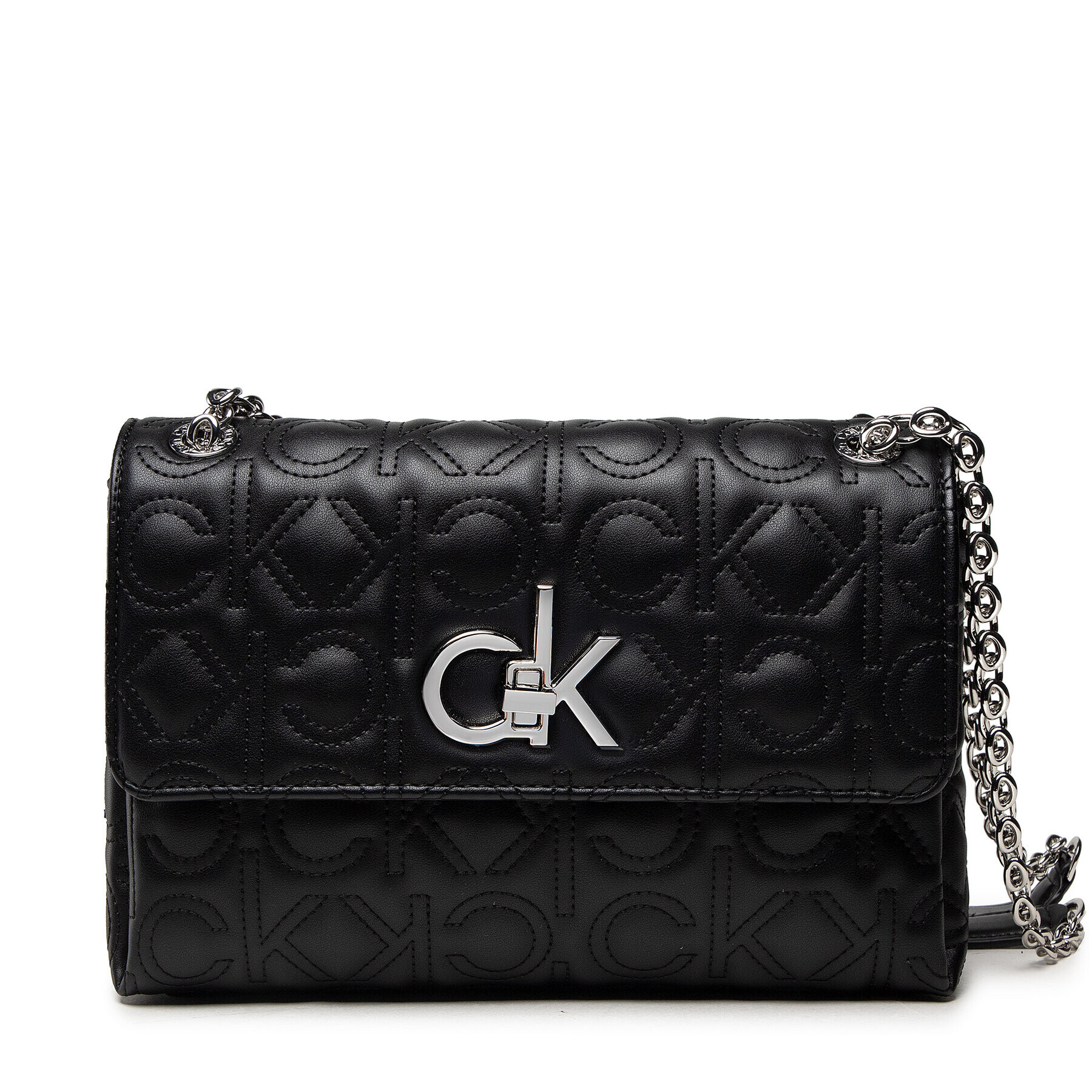 Calvin Klein Дамска чанта Re-Lock Ew Conv Flap Xbody Quilt K60K608585 Черен - Pepit.bg