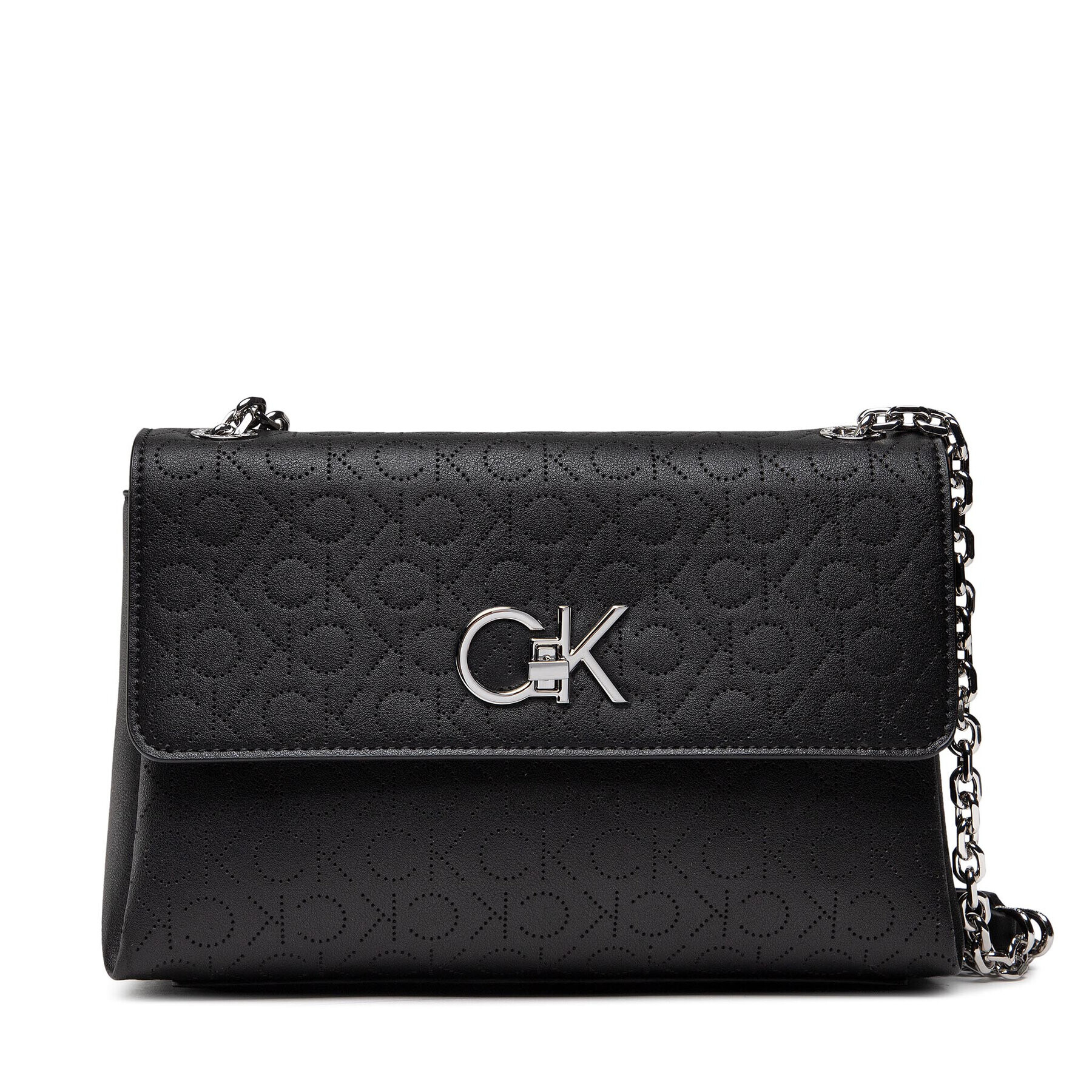 Calvin Klein Дамска чанта Re-Lock Ew Conv Xbody Perf K60K609396 Черен - Pepit.bg