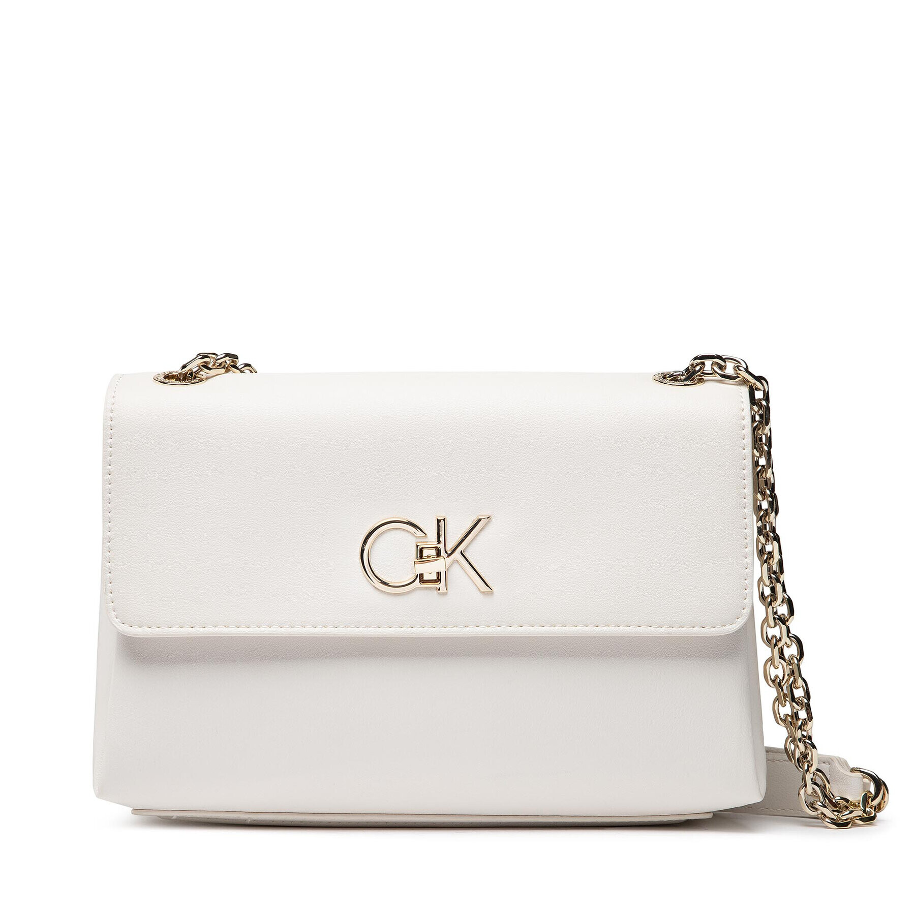 Calvin Klein Дамска чанта Re-Lock Ew Cony Crossbody K60K609624 Бял - Pepit.bg