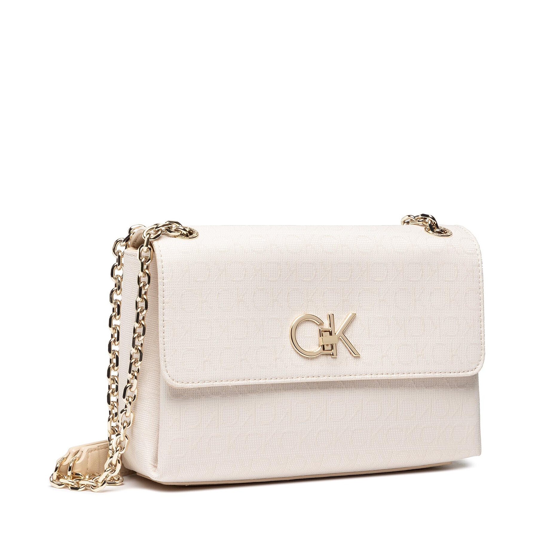 Calvin Klein Дамска чанта Re-Lock Ew Cony Xbody Jacquard K60K609690 Бежов - Pepit.bg