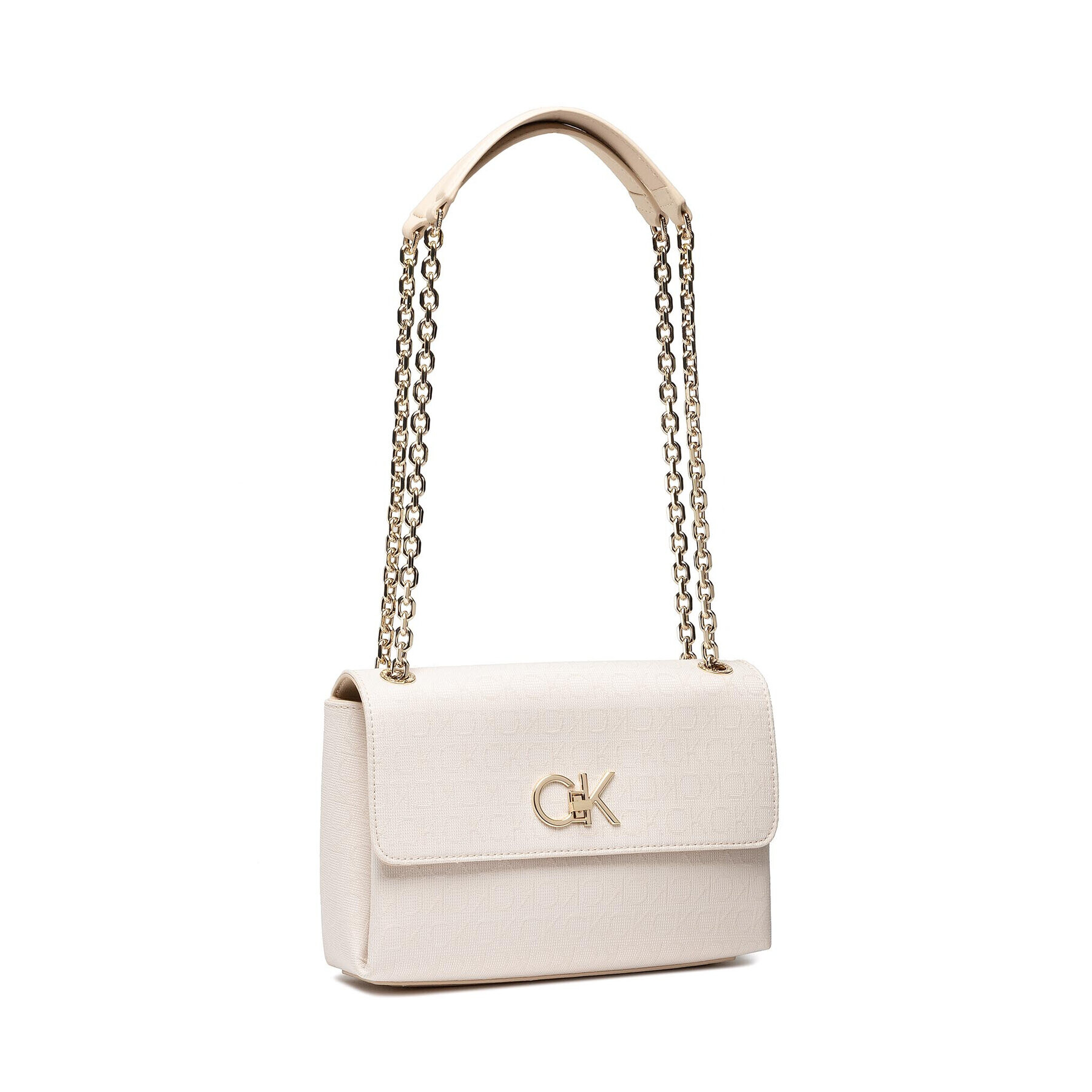 Calvin Klein Дамска чанта Re-Lock Ew Cony Xbody Jacquard K60K609690 Бежов - Pepit.bg