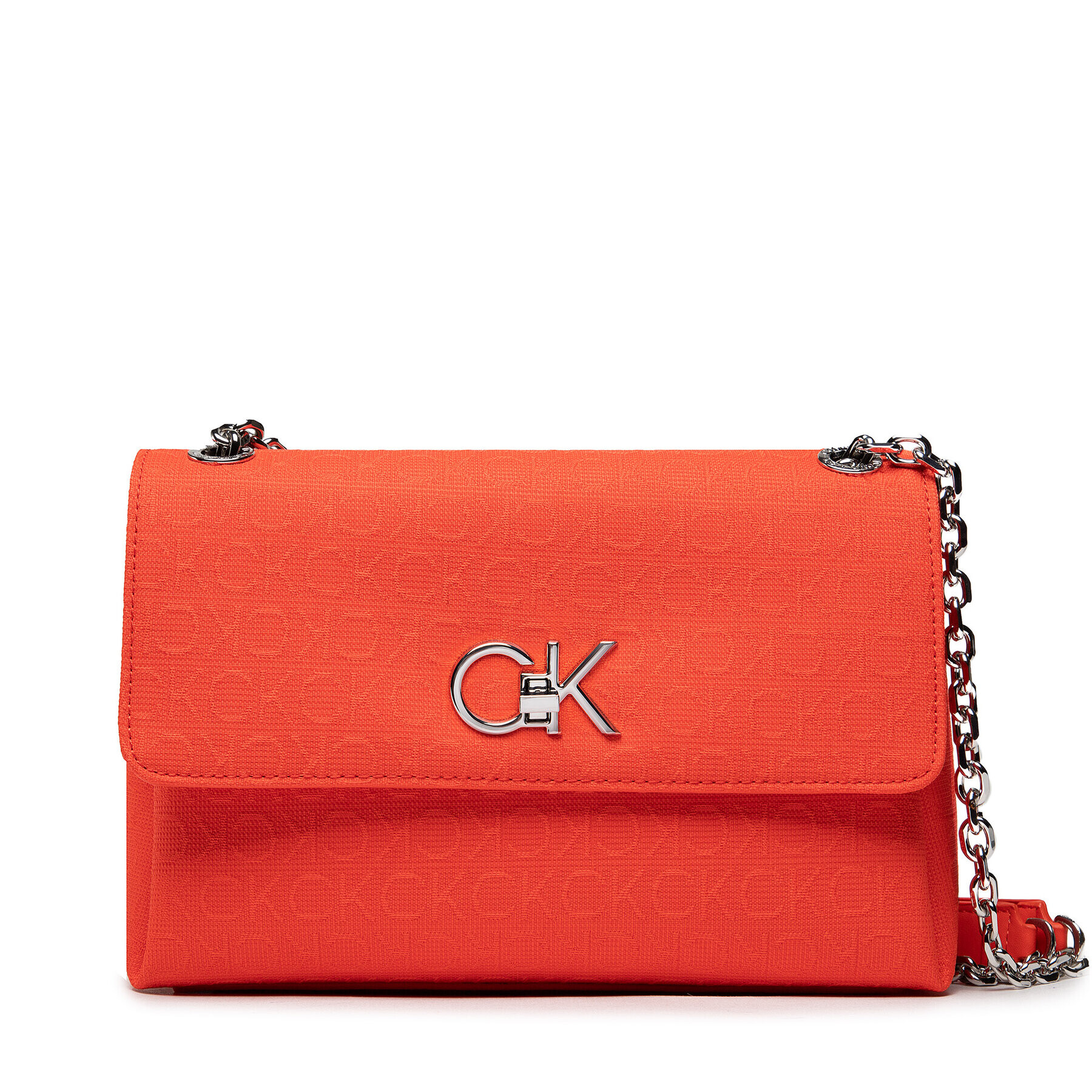 Calvin Klein Дамска чанта Re-Lock Ew Cony Xbody Jacquard K60K609690 Оранжев - Pepit.bg