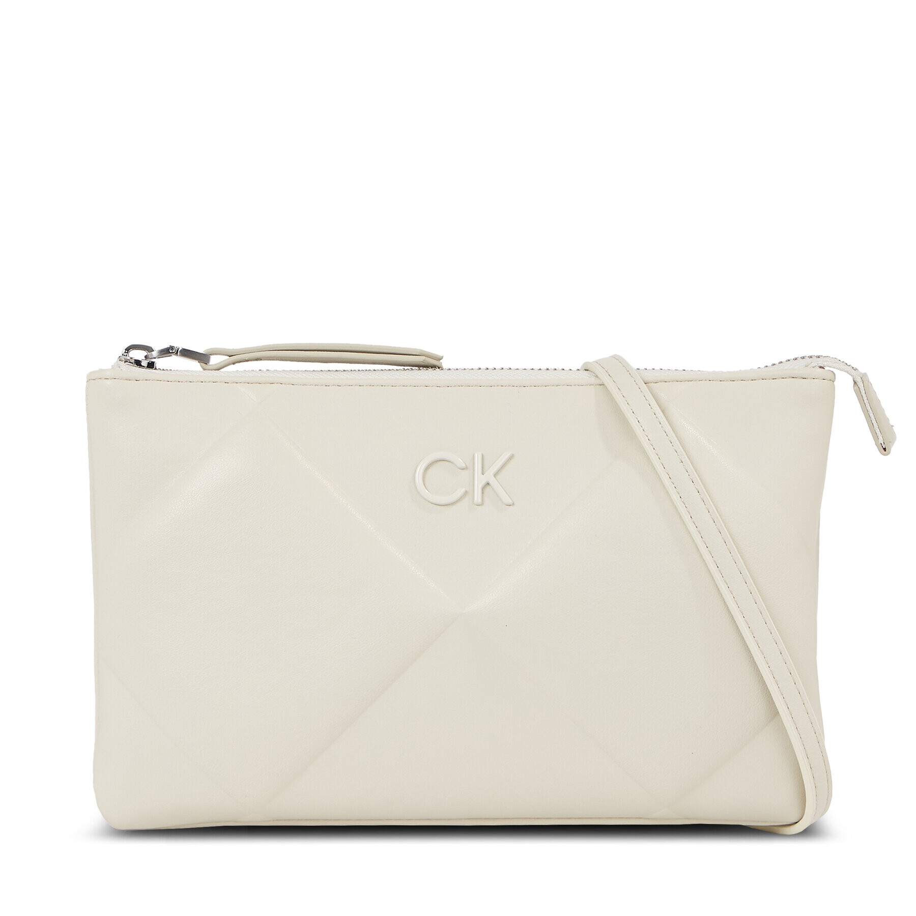 Calvin Klein Дамска чанта Re-Lock Quilt Crossbody K60K611042 Екрю - Pepit.bg